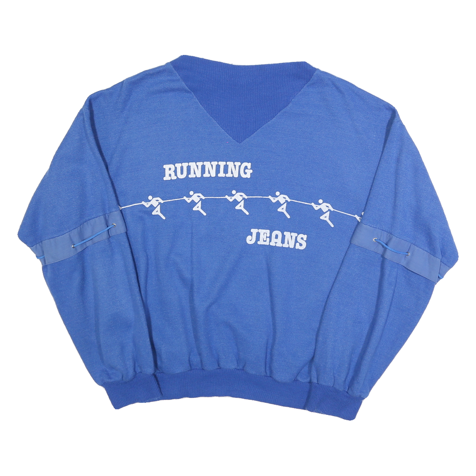 Mens Blue Cotton Blend Running Jeans V-Neck Sweatshirt M Casual Pullover Refurbished - N/A refurbished available on Cerqular