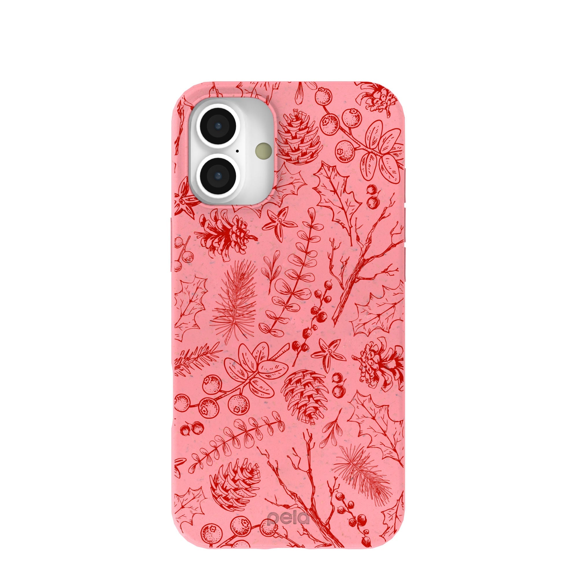 Bubblegum Pink Festive Forest iPhone 16 Plus Case Refurbished - Pela Case refurbished available on Cerqular