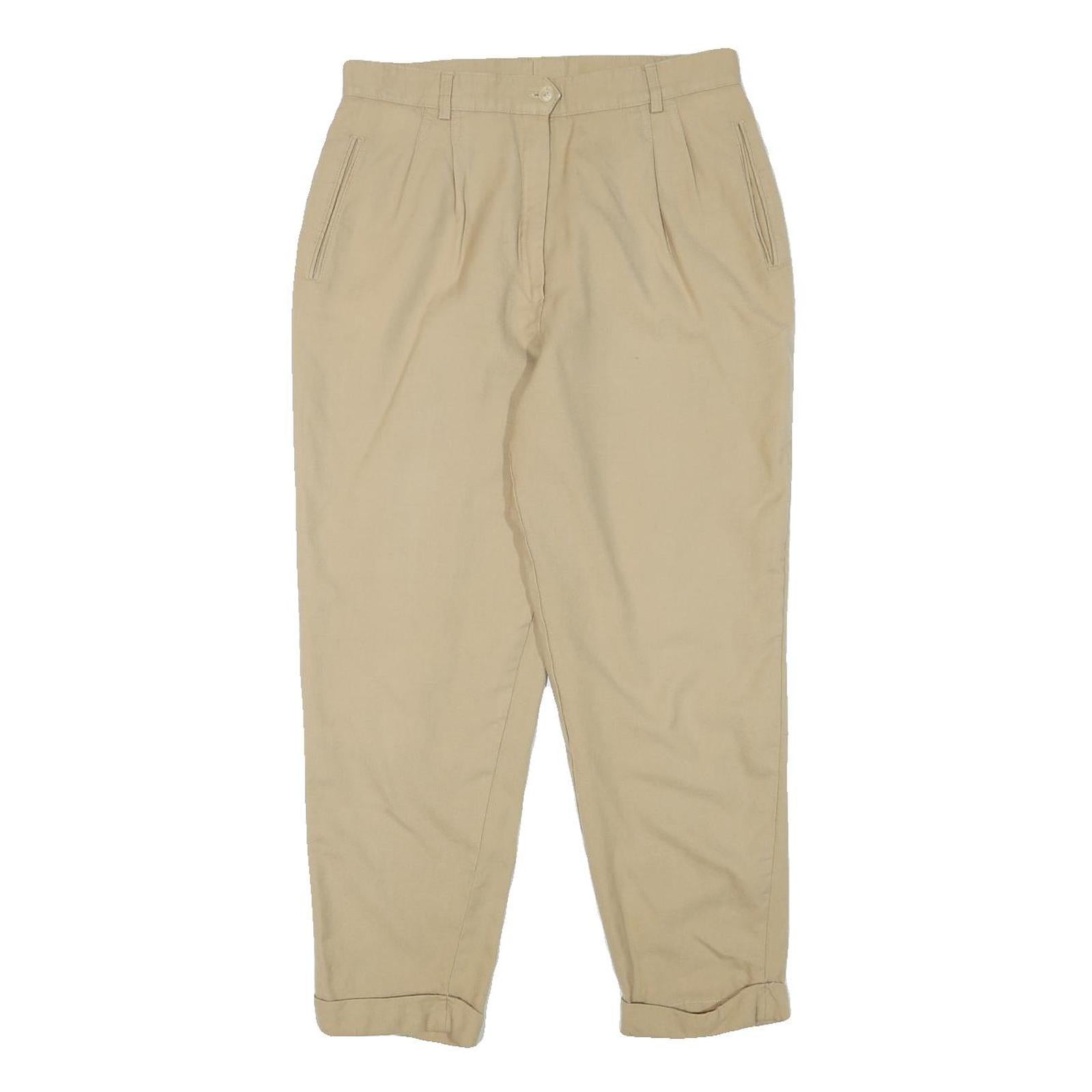 MADELEINE Womens Wool Blend Beige Relaxed Tapered Trousers W30 L25 Refurbished - N/A refurbished available on Cerqular