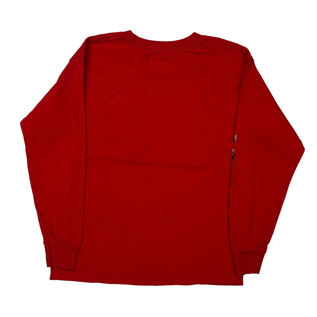 Age 10 Oakley Long Sleeve T-Shirt - Medium Red Cotton Refurbished - Thrifted (note: this is a term often used to describe second- refurbished available on Cerqular