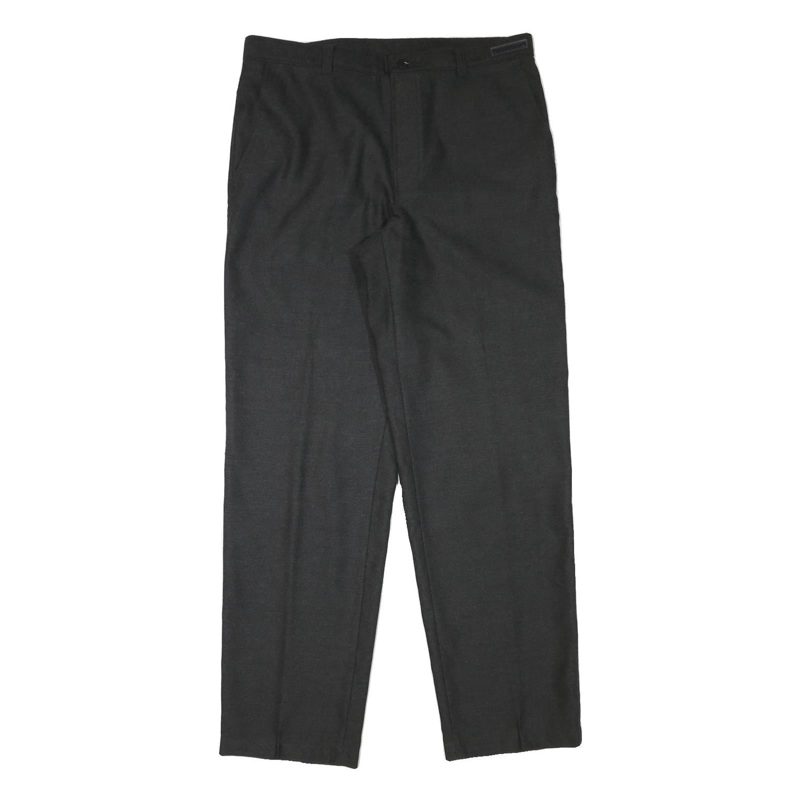 WARREN PARKER Mens Polyester Blend Black Regular Fit Straight Leg Trousers W34 Refurbished - N/A refurbished available on Cerqular