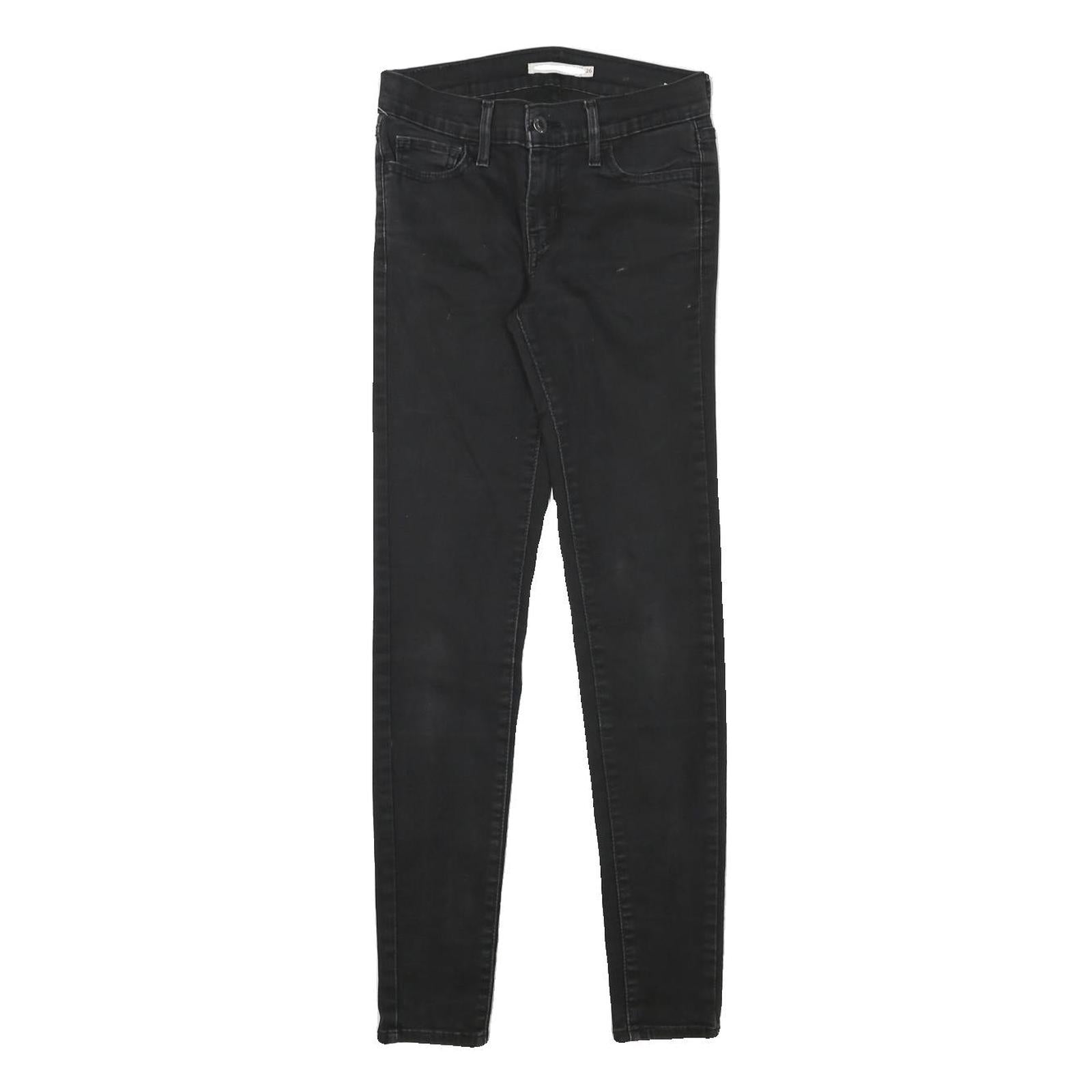 LEVI'S Womens Slim Black Denim Slim Skinny Jeans W25 L29 Stylish Cotton Blend Refurbished - N/A refurbished available on Cerqular
