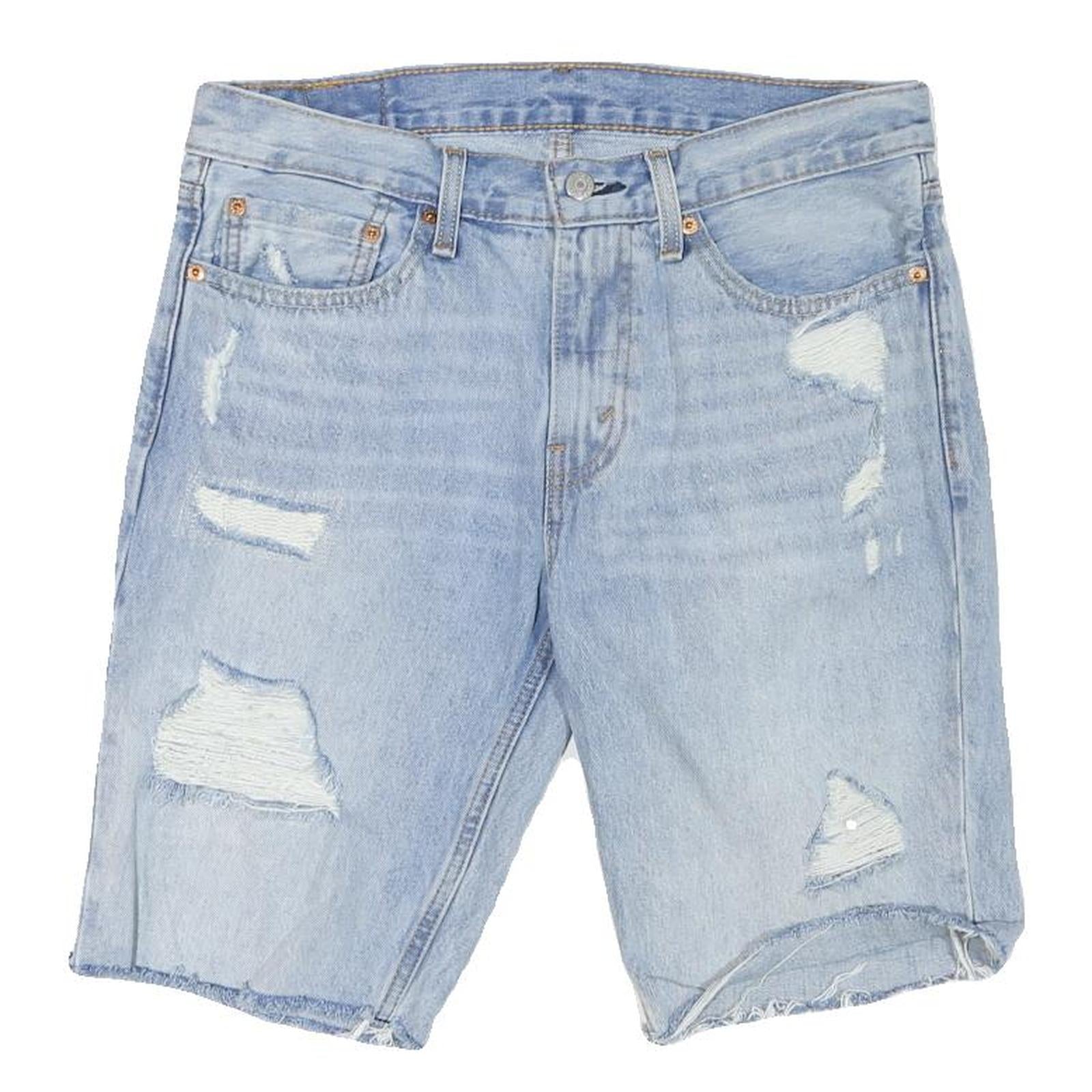 LEVI'S Womens Denim Blue Distressed Shorts M W32 Casual Cotton Blend Refurbished - N/A refurbished available on Cerqular
