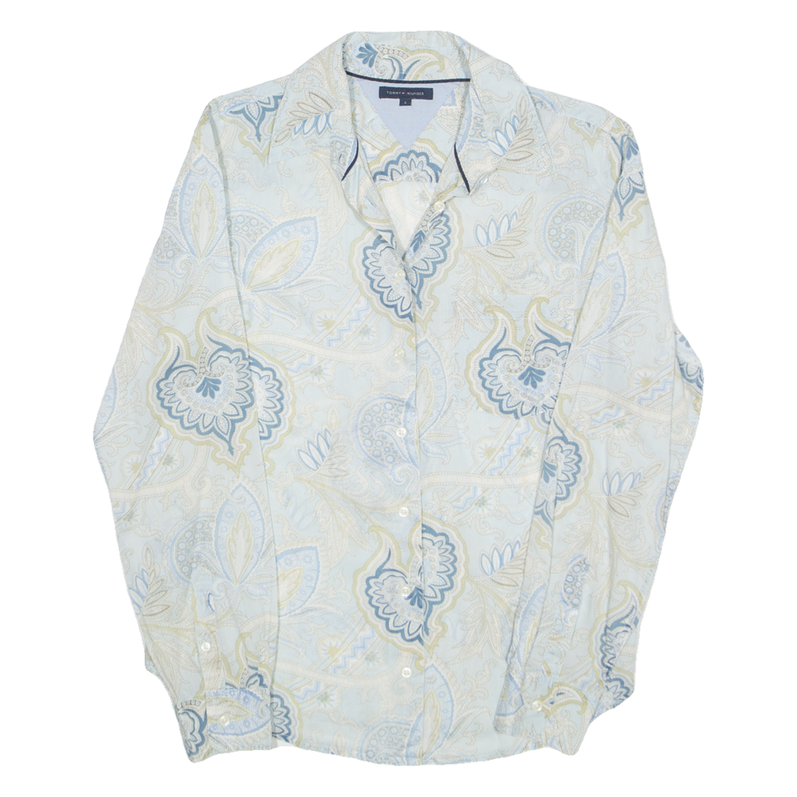 TOMMY HILFIGER Womens Shirt Blue Floral Long Sleeve UK 10 Refurbished - N/A refurbished available on Cerqular