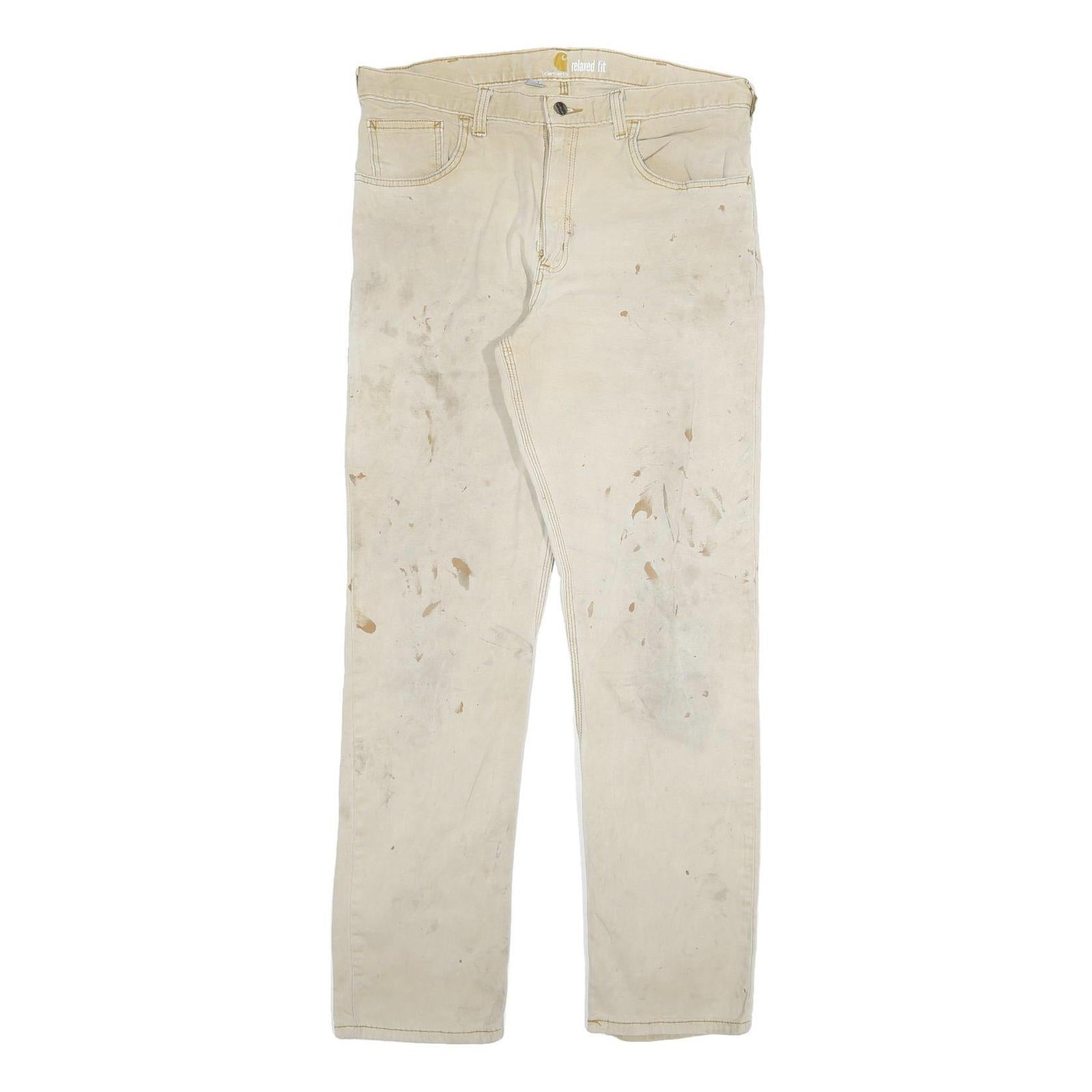 Buy CARHARTT Mens Relaxed Fit Beige Workwear Twill Trousers W34 L34 Durable Zip Refurbished - $40.29 CARHARTT Mens Relaxed Fit Beige Workwear Twill Trousers W34 L34 Durable Zip Refurbished - N/A refurbished available on Cerqular