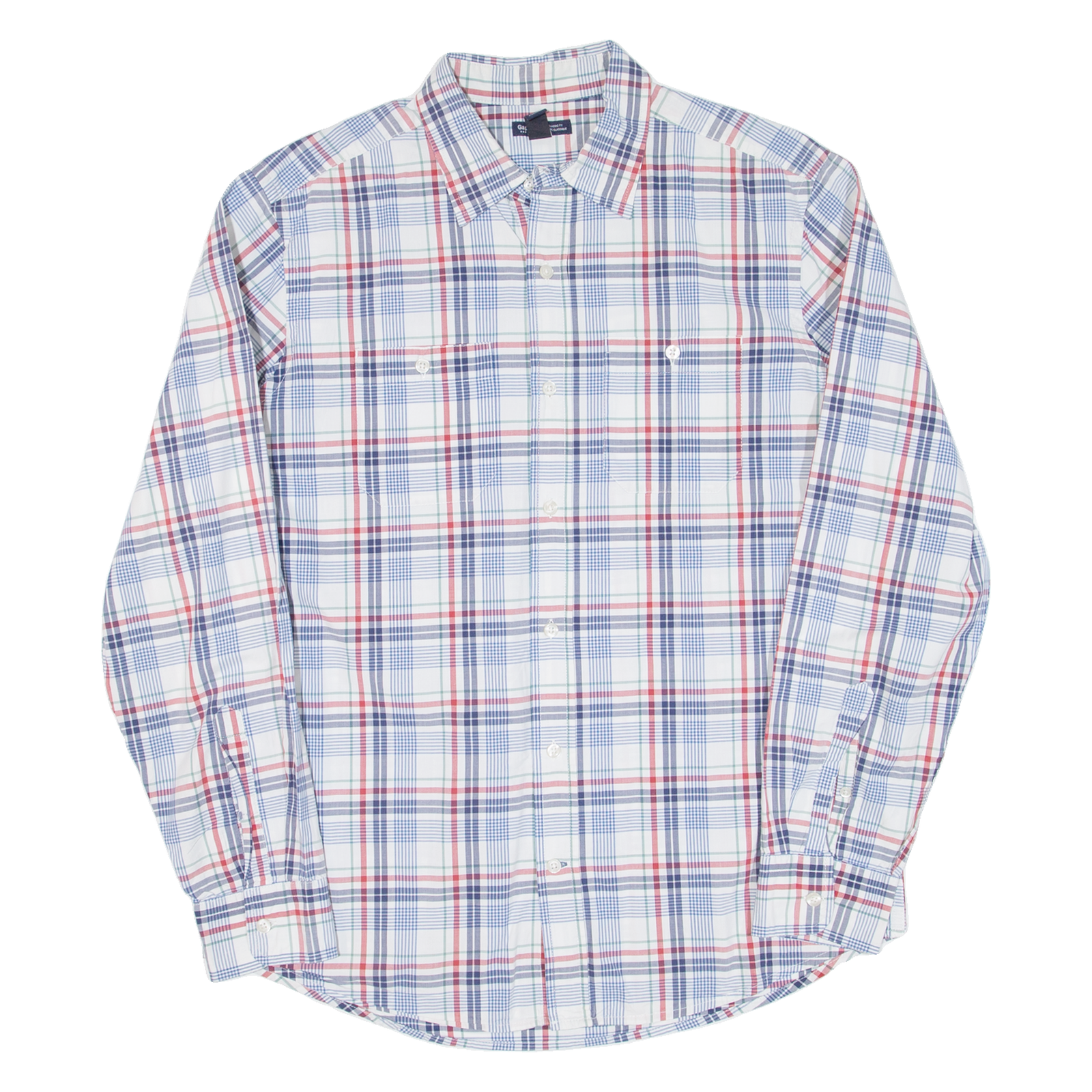 GAP Mens Shirt Blue Check Long Sleeve M Refurbished - N/A refurbished available on Cerqular