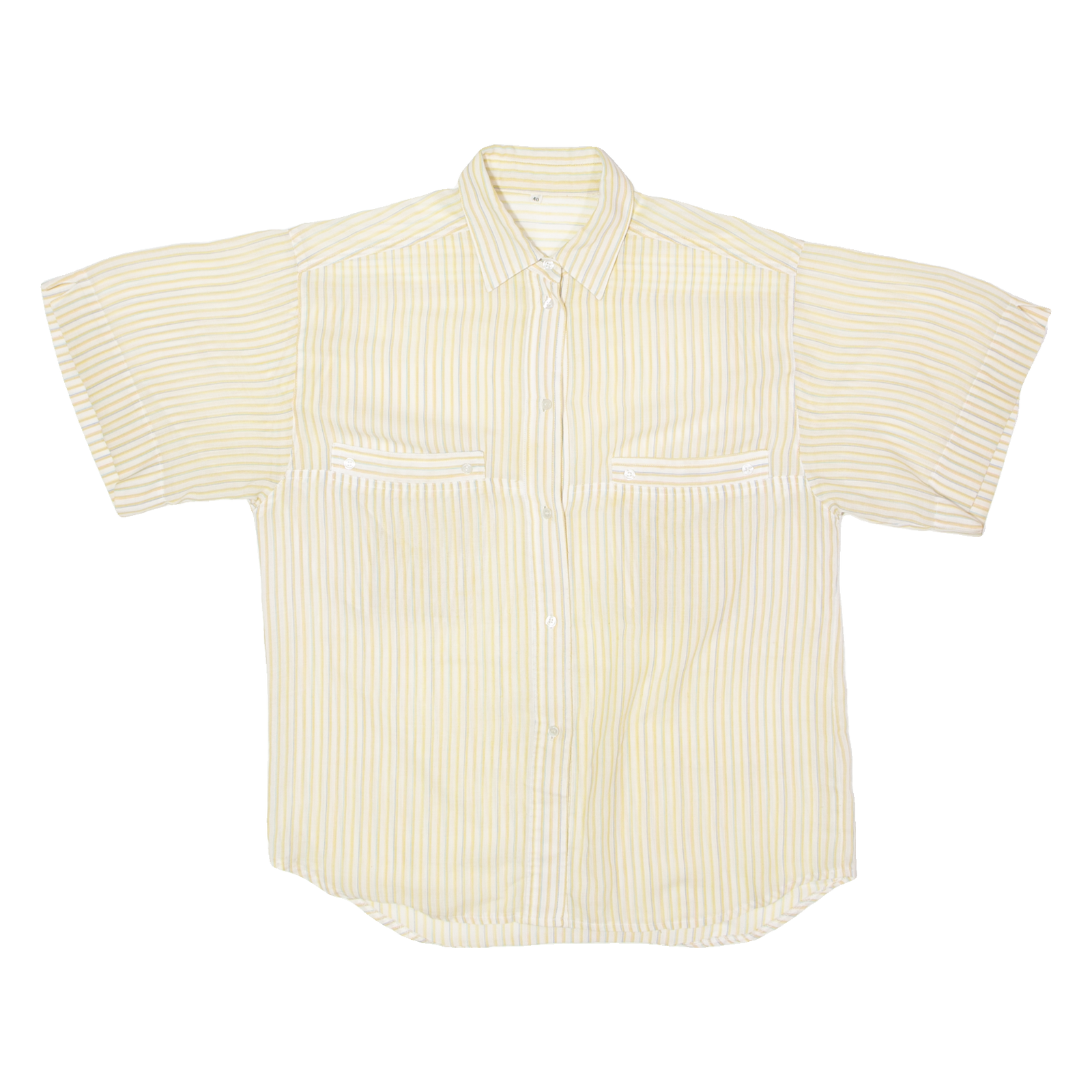 Womens Shirt Yellow 90s Striped UK 12 Refurbished - N/A refurbished available on Cerqular
