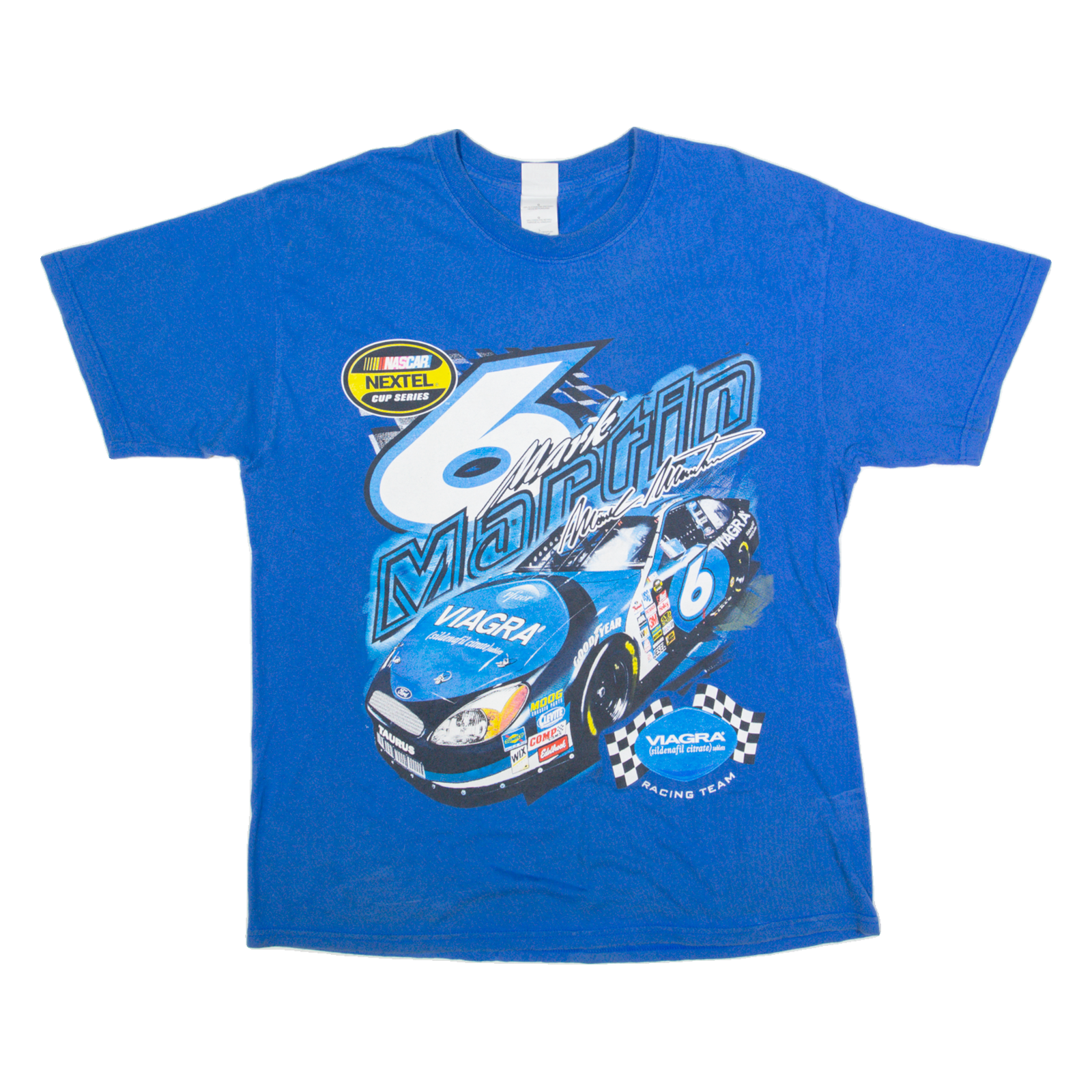 GILDAN Mark Martin Racing Mens T-Shirt Blue USA L Refurbished - N/A refurbished available on Cerqular