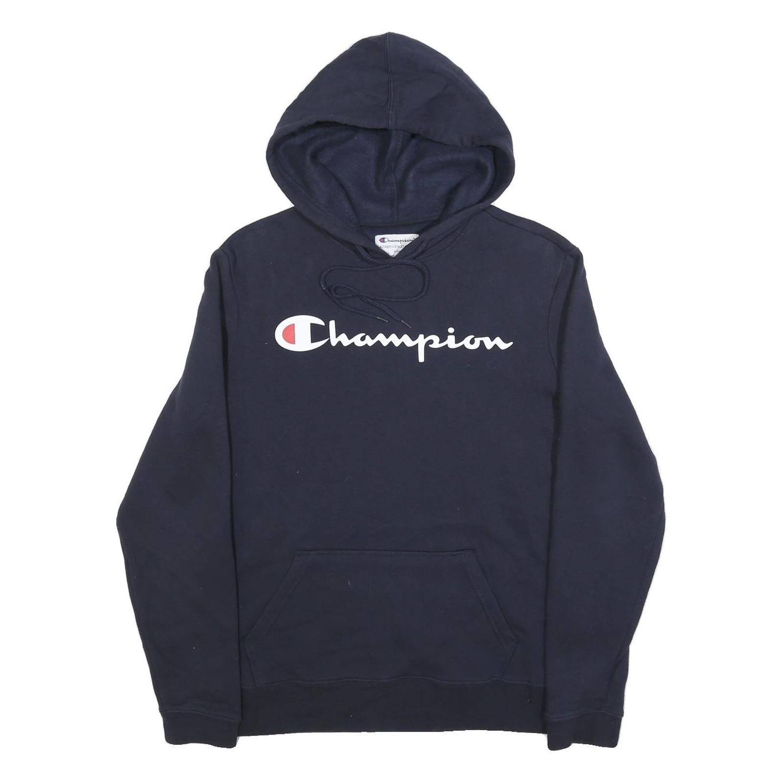 CHAMPION Mens Navy Pullover Hoodie S Cotton Blend Logo Sweatshirt Casual Refurbished - N/A refurbished available on Cerqular