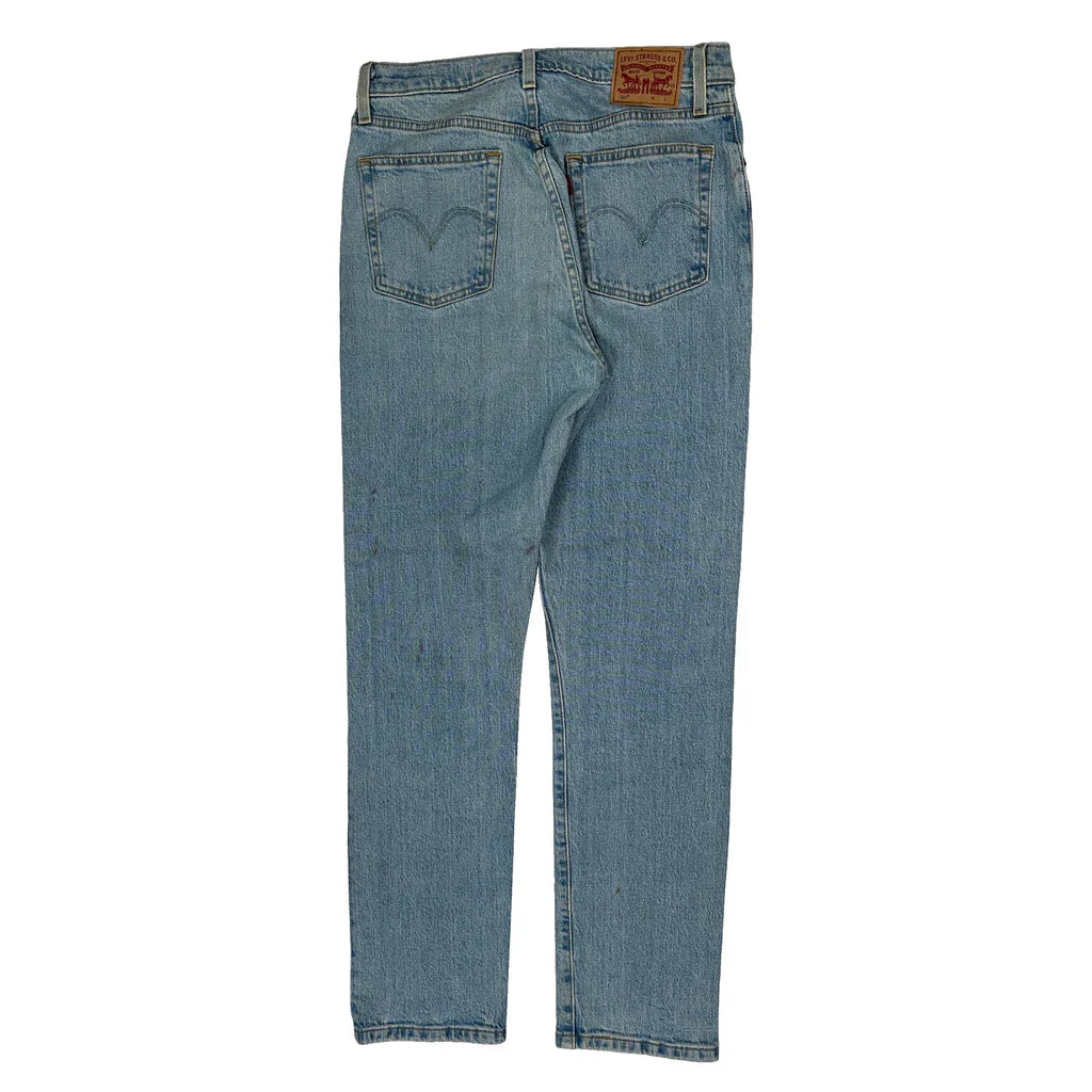 501 Levis Jeans - 30W 27L Light Wash Cotton Refurbished - Thrifted (note: this is a term often used to describe second- refurbished available on Cerqular