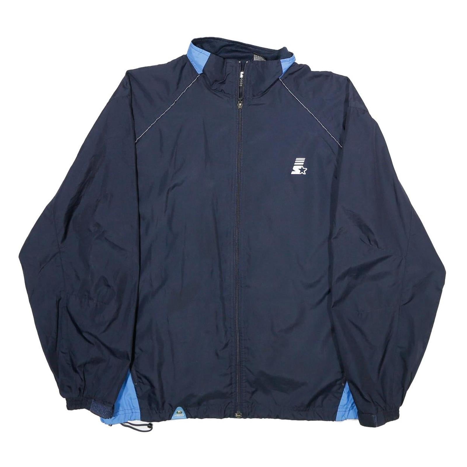 STARTER Mens Navy Blue Sports Zip Polyester Jacket M Lightweight Athletic Refurbished - N/A refurbished available on Cerqular
