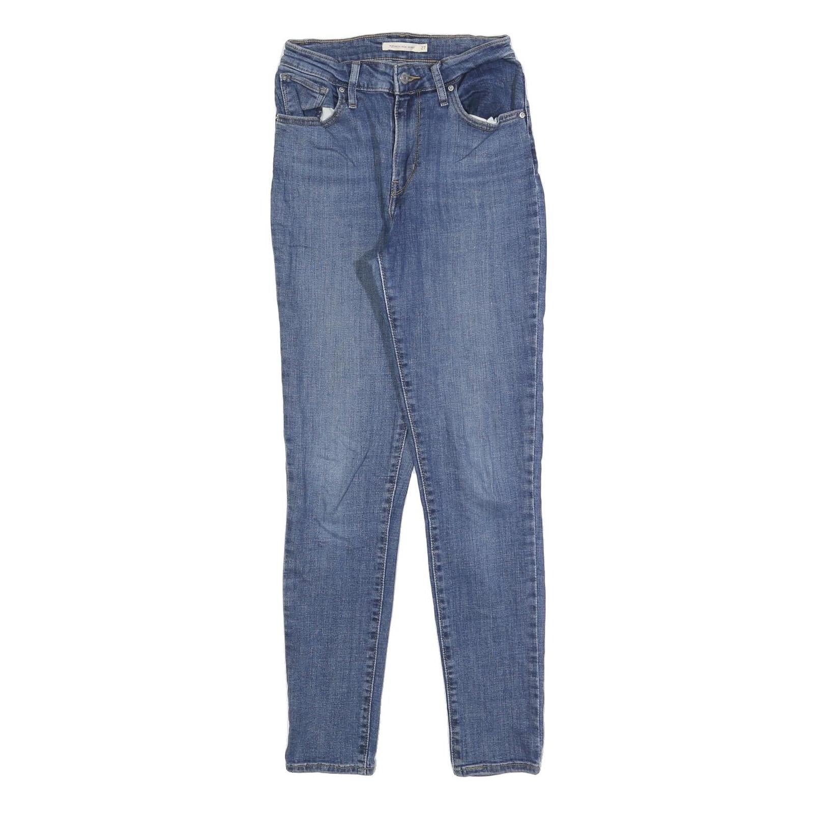 LEVI'S 721 Womens Slim Blue Denim Medium W27 L30 Slim Fit Skinny Jeans Stretch Refurbished - N/A refurbished available on Cerqular