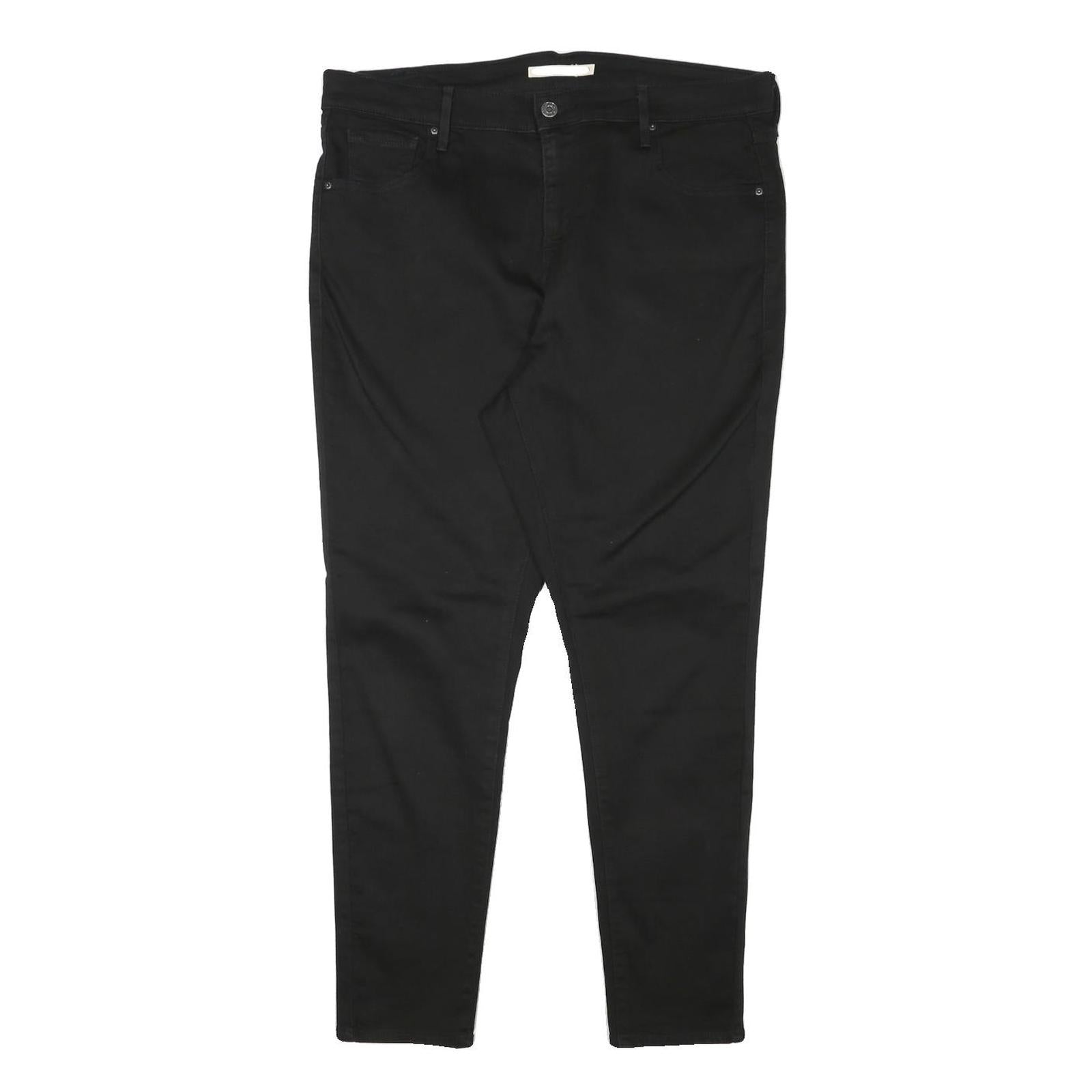 LEVI'S Womens Slim Black Cotton Blend Zip Trousers W36 L27 Refurbished - N/A refurbished available on Cerqular