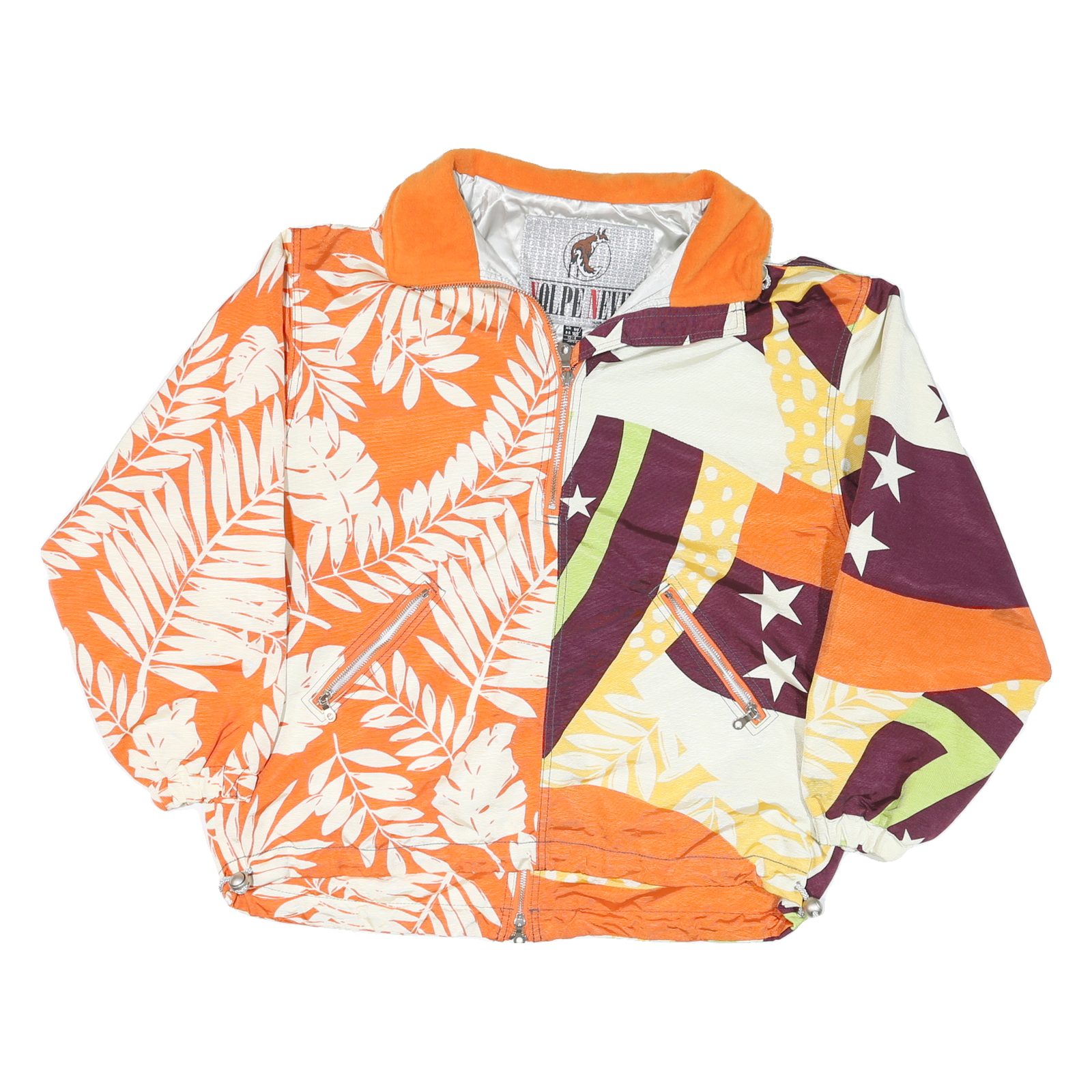 VOLPE NEVE Womens Orange & Multi Patterned Nylon Zip Jacket XL Lightweight Refurbished - N/A refurbished available on Cerqular