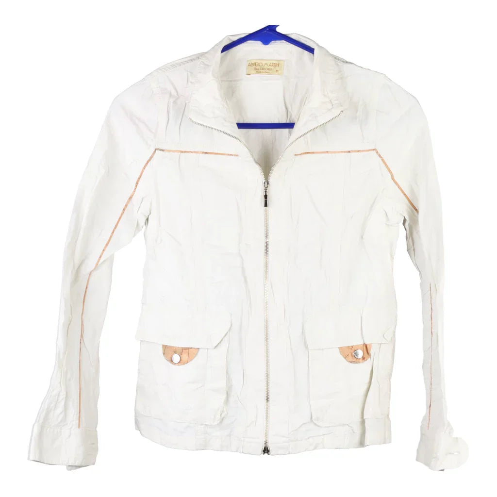 Alviero Martini Jacket - Medium White Polyester Blend Refurbished - Thrifted (note: this is a term often used to describe second- refurbished available on Cerqular