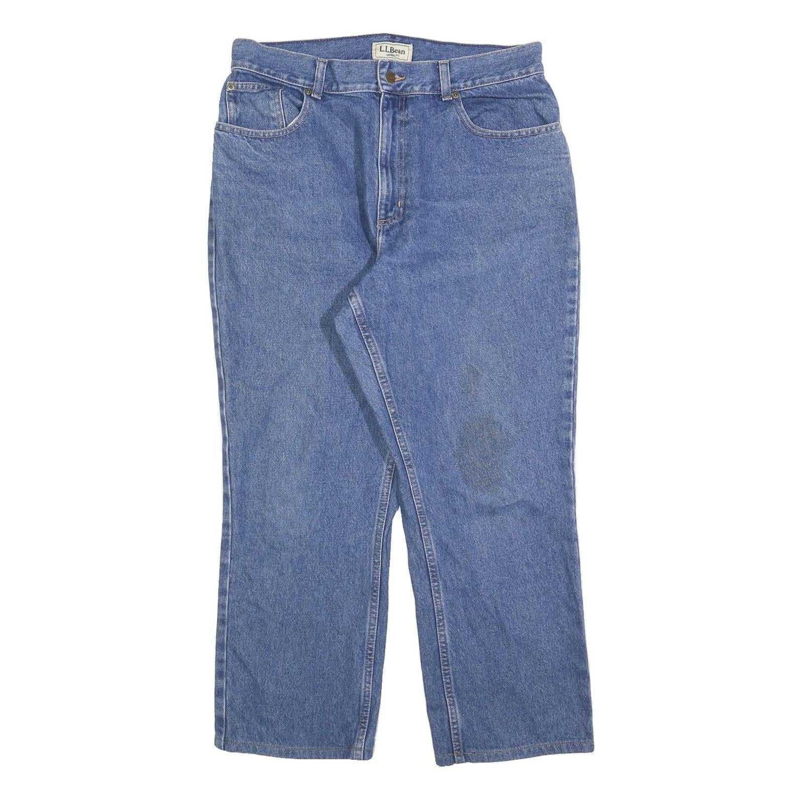 LL BEAN Womens Regular Denim Jeans Blue W32 L28 Classic Zip Cotton Blend Refurbished - N/A refurbished available on Cerqular