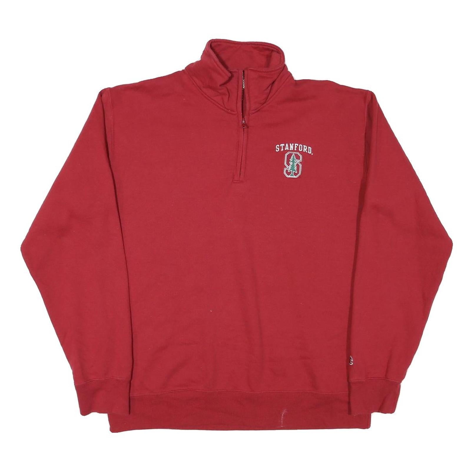 CHAMPION Mens Red Stanford 1/4 Zip Sweatshirt L Cotton Blend Pullover Casual Refurbished - N/A refurbished available on Cerqular