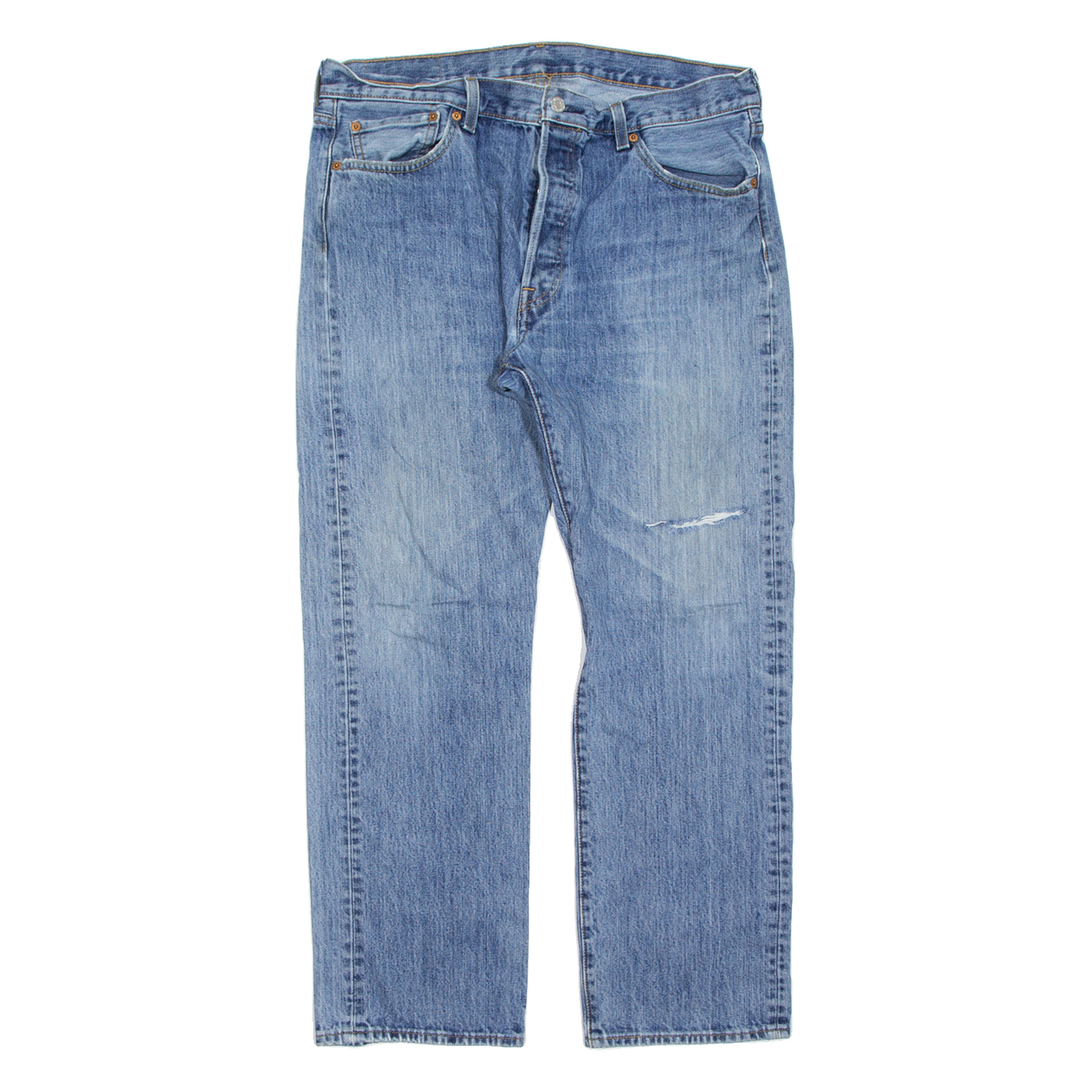 LEVI'S 501 Jeans Distressed Mens Blue Regular Straight Stone Wash W36 L30 Refurbished - N/A refurbished available on Cerqular
