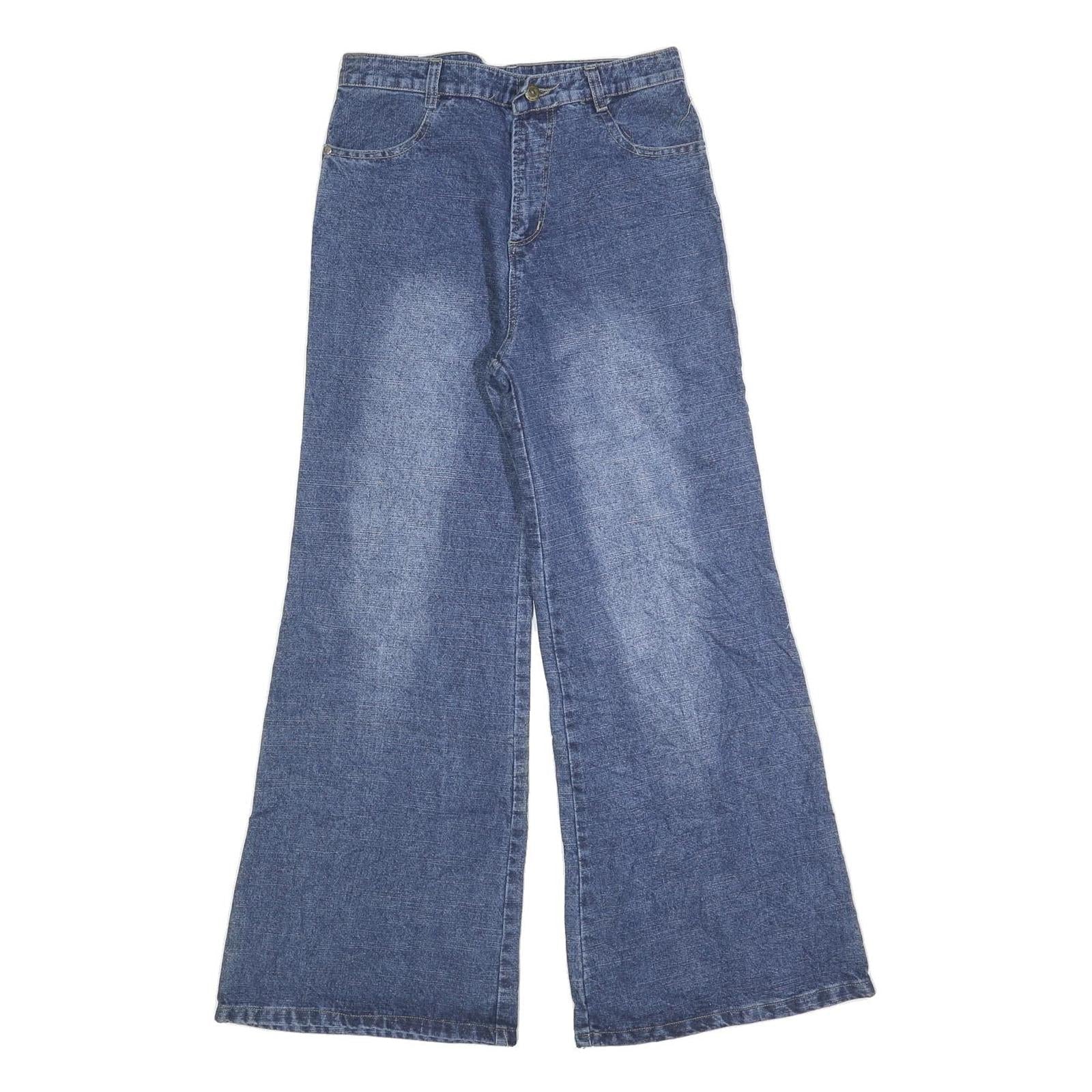 Womens Relaxed Blue Jeans Relaxed Wide-Leg Denim Medium W26 L30 Vintage Style Refurbished - N/A refurbished available on Cerqular