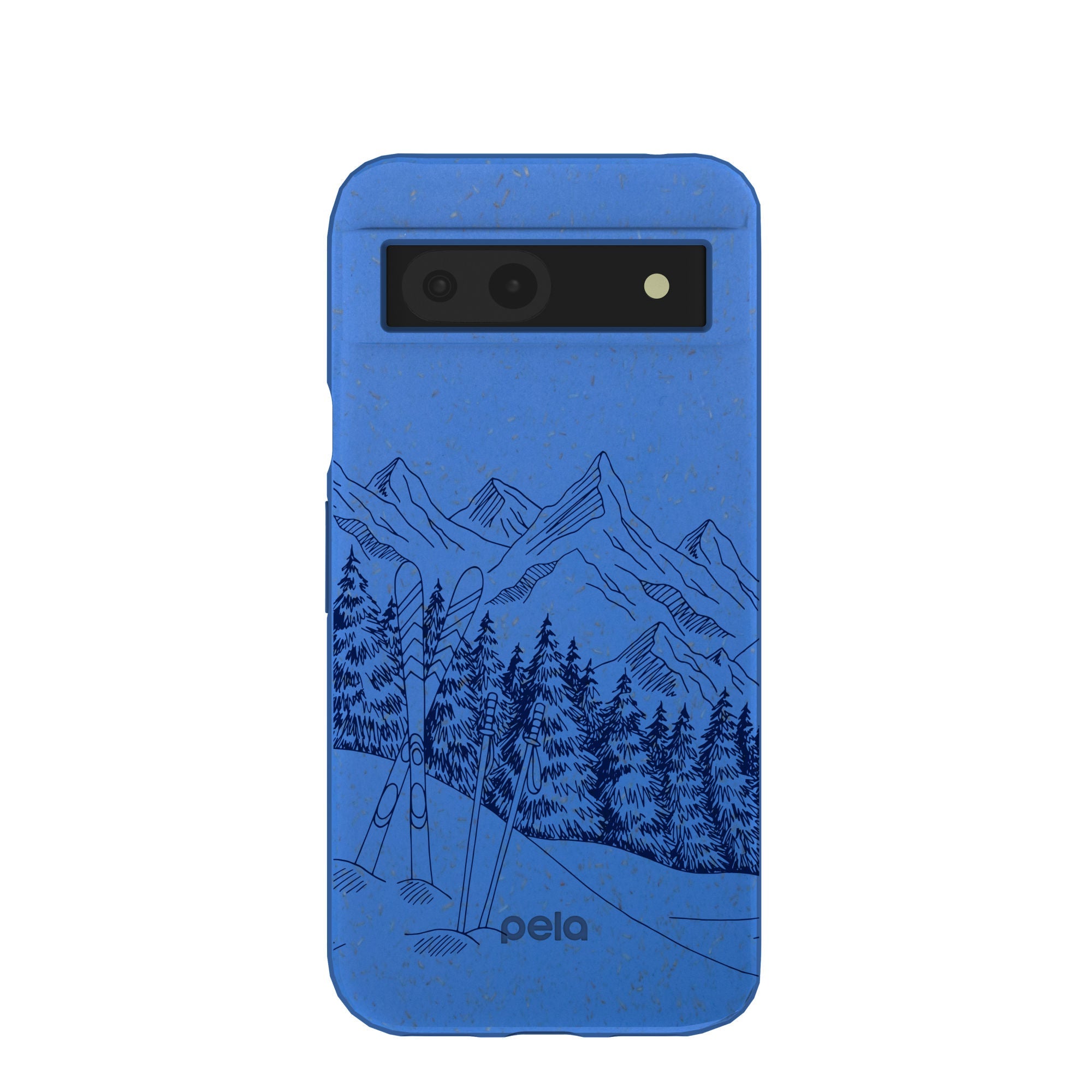 Electric Blue Backcountry Ski Google Pixel 8a Case Refurbished - Pela Case refurbished available on Cerqular