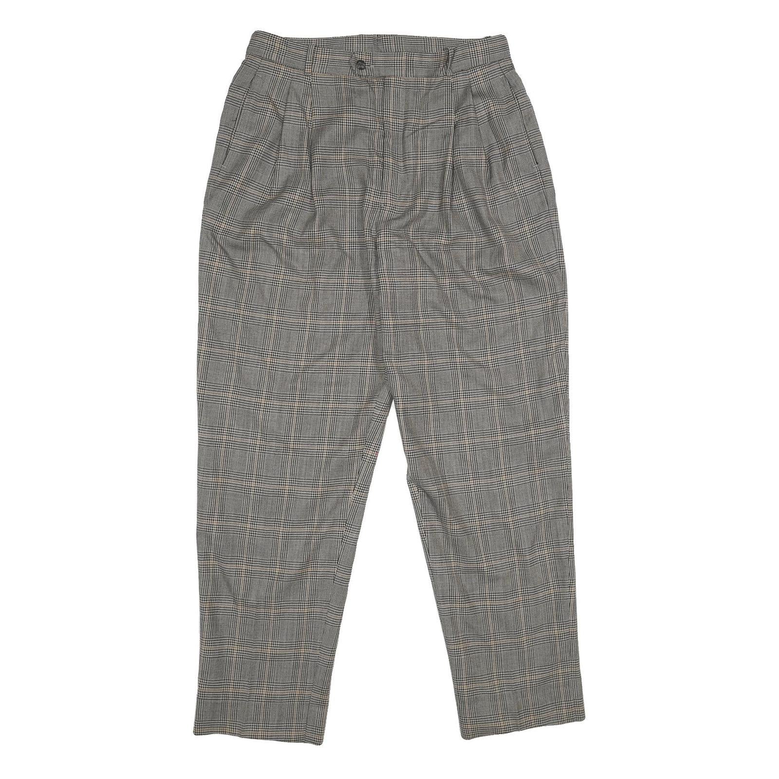 BARRY BRICKEN Mens Wool Grey Checked Regular Fit Straight Trousers W32 L32 Refurbished - N/A refurbished available on Cerqular