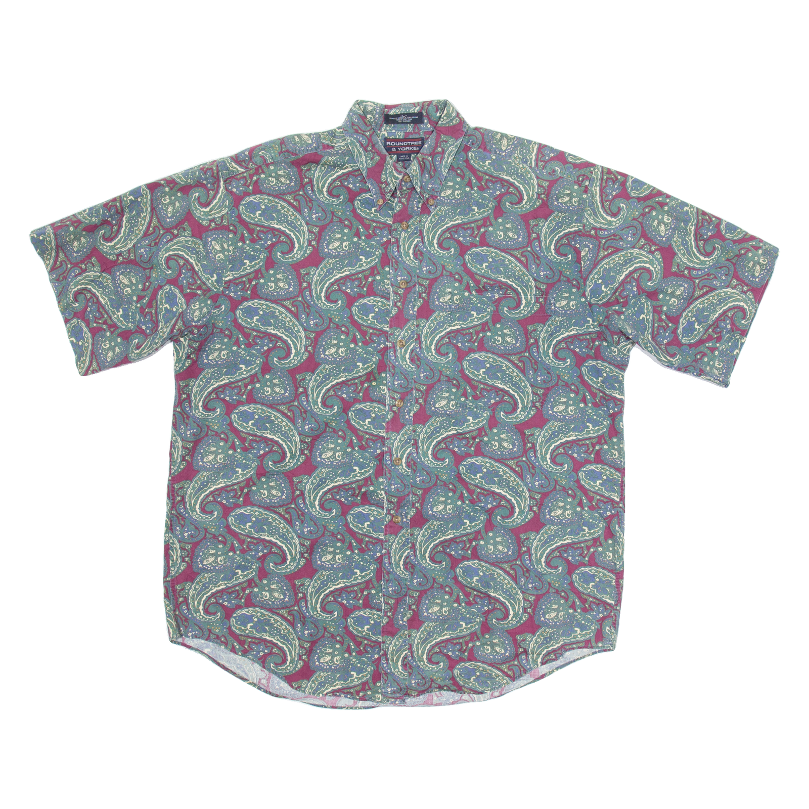 ROUNDTREE & YORKE Mens Shirt Blue Paisley L Refurbished - N/A refurbished available on Cerqular