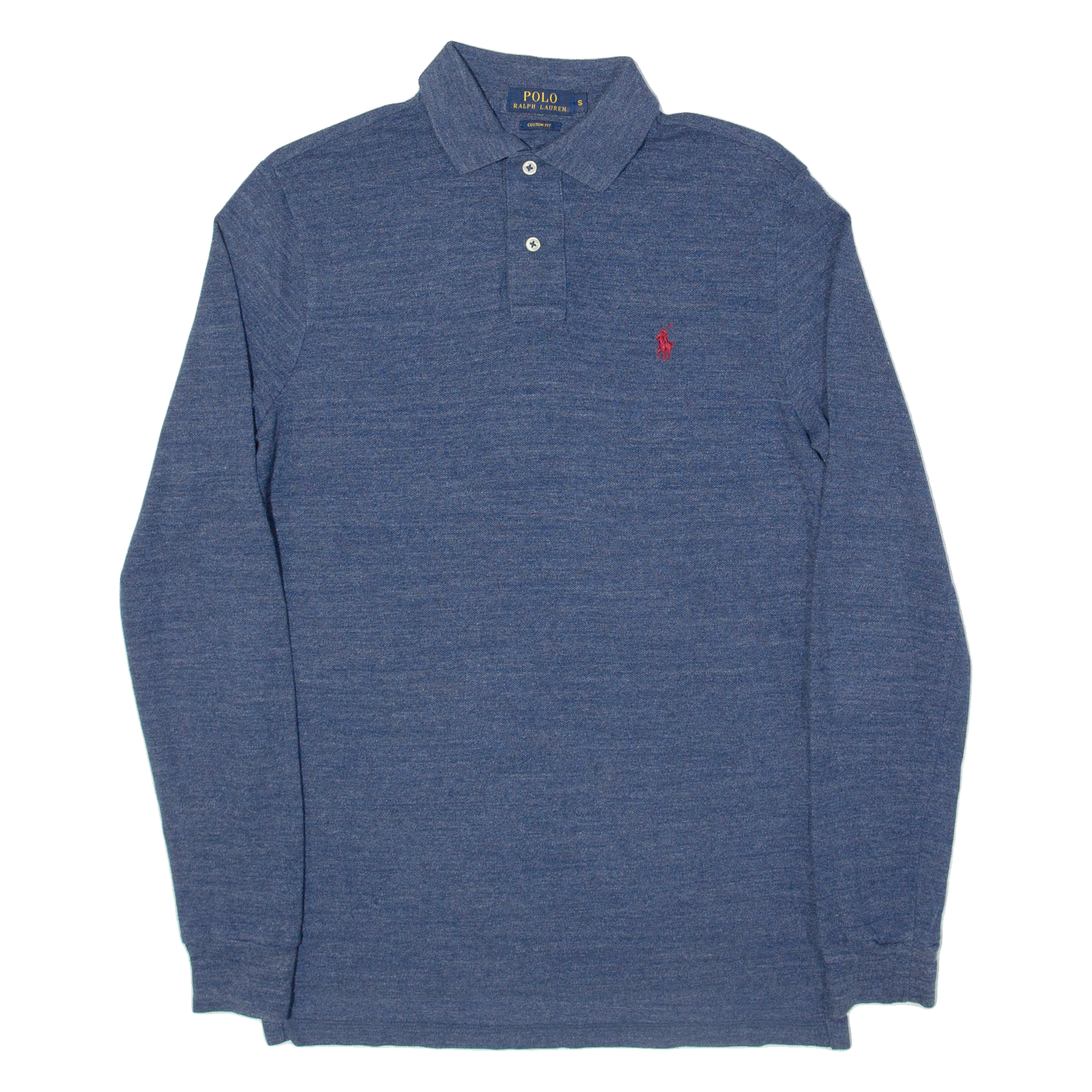POLO RALPH LAUREN Custom Fit Mens Polo Shirt Blue Long Sleeve S Refurbished - N/A refurbished available on Cerqular