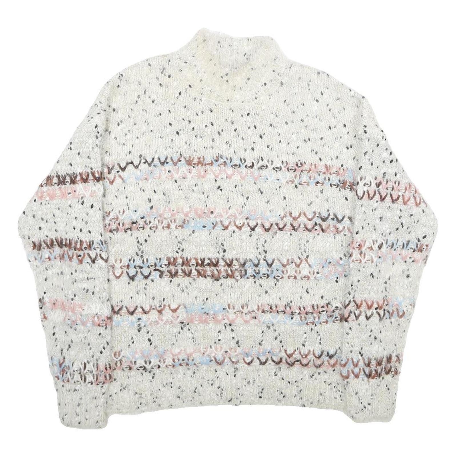 MAURICES Womens Cream Patterned Pullover Jumper Chunky Knit L Comfortable Cozy Refurbished - N/A refurbished available on Cerqular