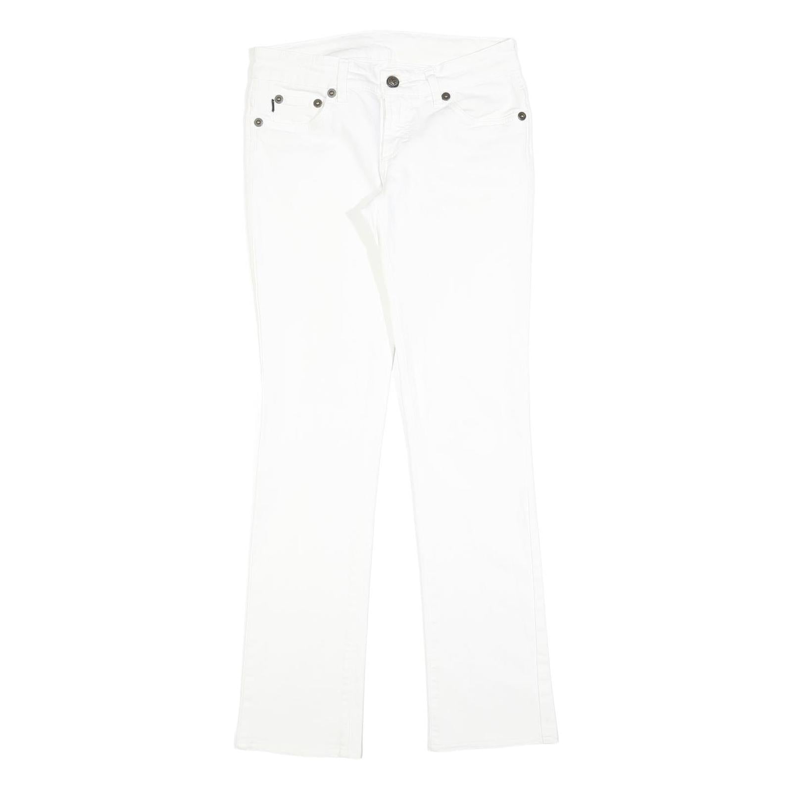 JUST CAVALLI Womens White Regular Fit Straight Denim Jeans W28 L30 Stylish Logo Refurbished - N/A refurbished available on Cerqular