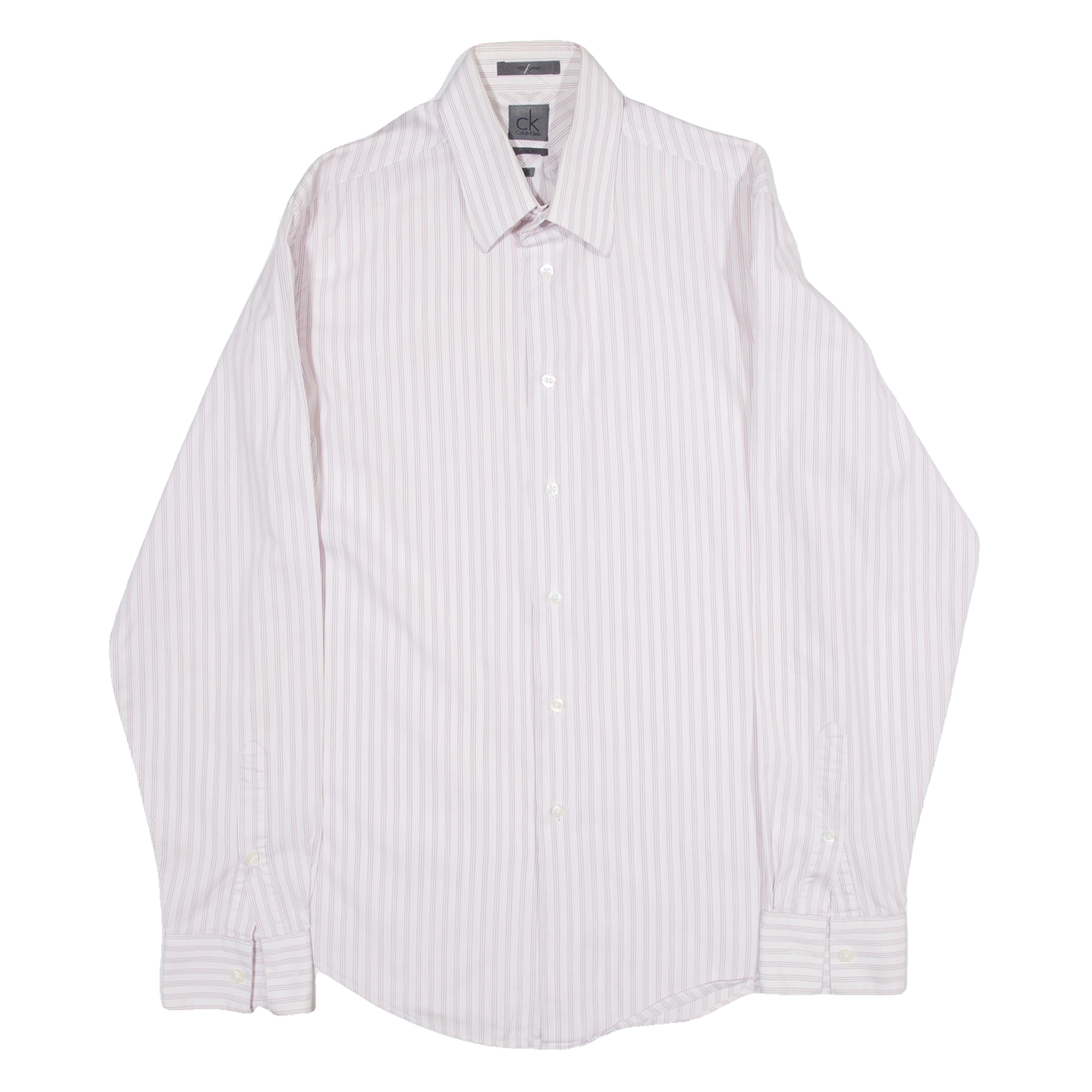 CALVIN KLEIN Slim Fit Mens Shirt Purple Striped Long Sleeve M Refurbished - N/A refurbished available on Cerqular