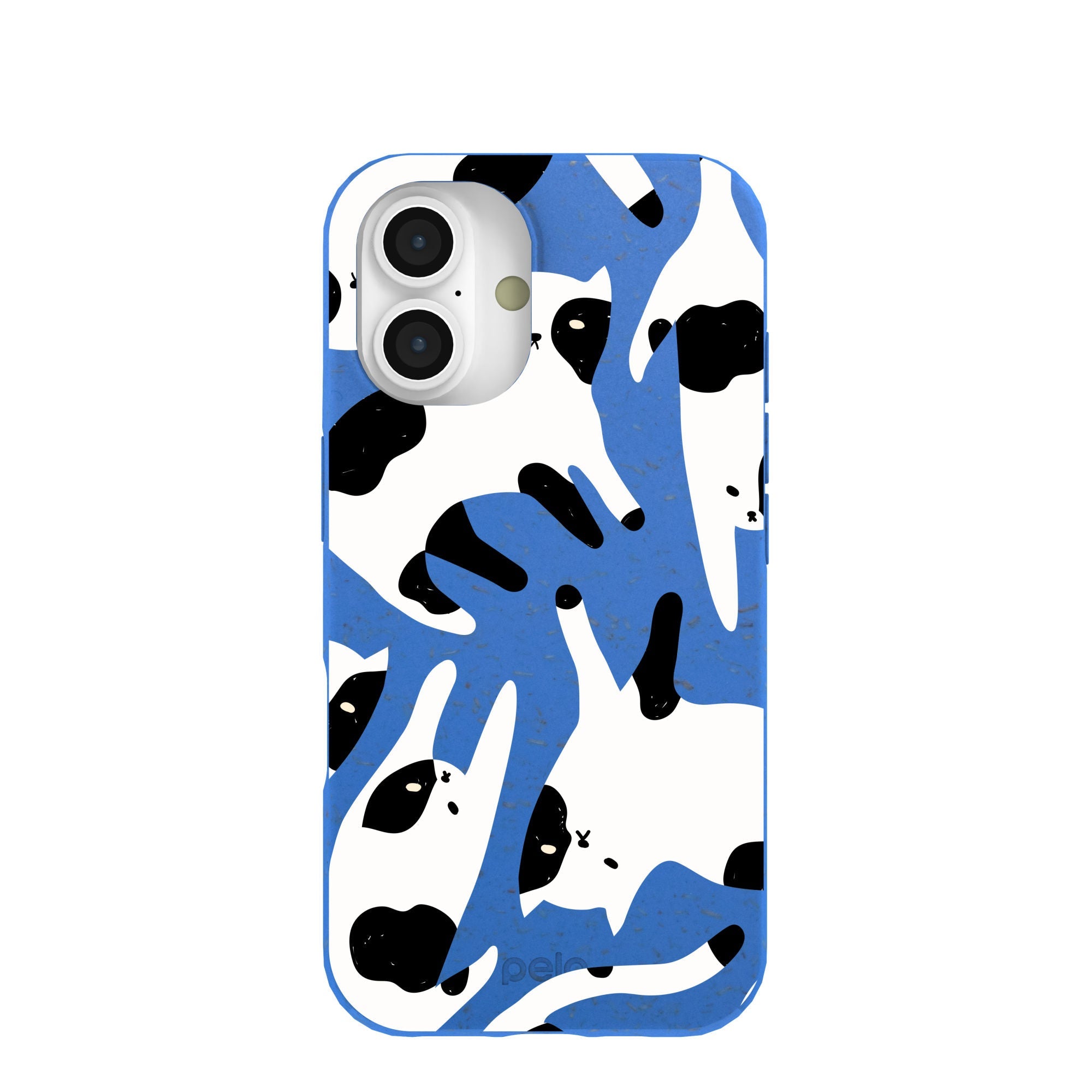 Electric Blue Cat Cow iPhone 16 Case Refurbished - Pela Case refurbished available on Cerqular