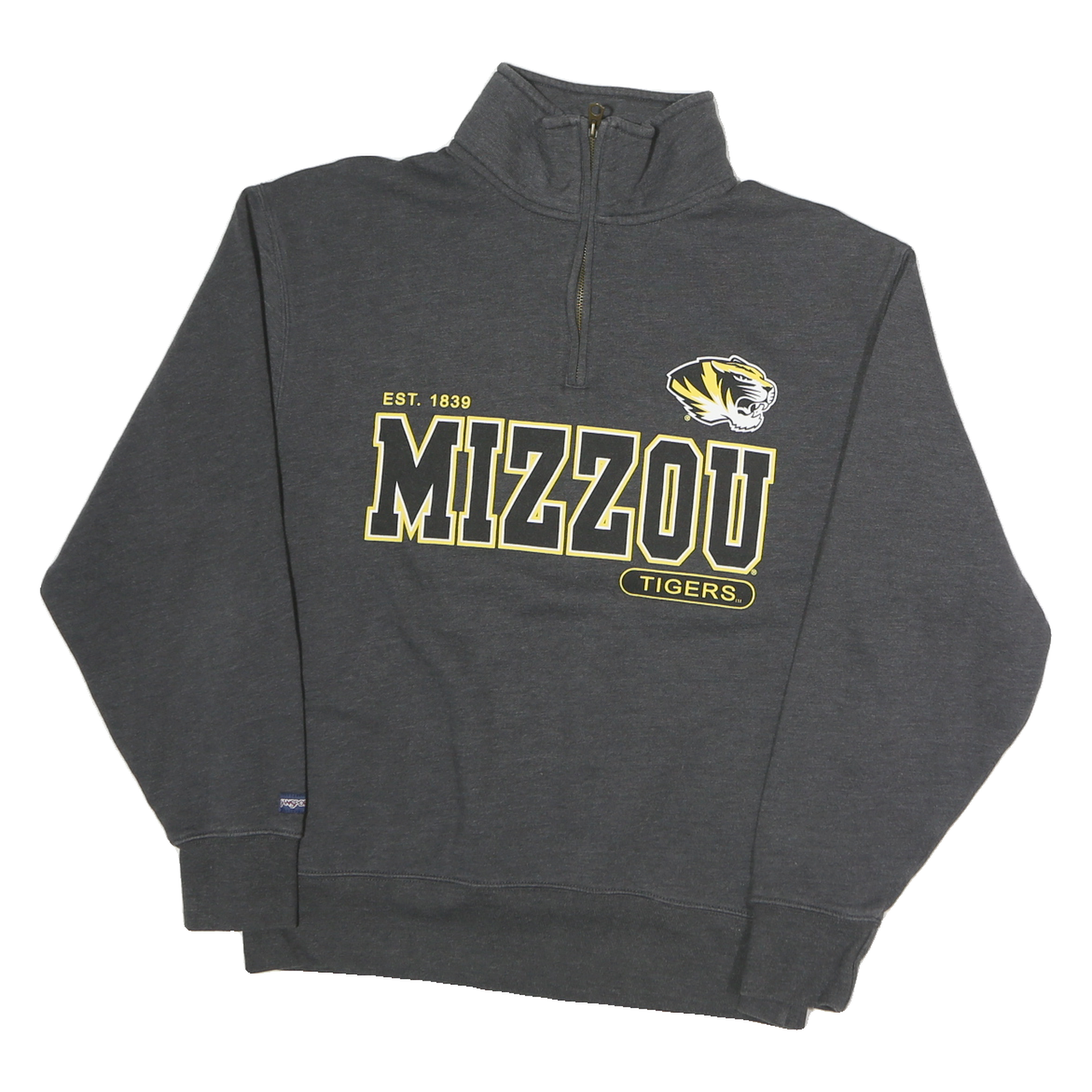 JANSPORT Mens Grey Mizzou Tigers 1/4 Zip Sweatshirt M Cotton College Refurbished - N/A refurbished available on Cerqular