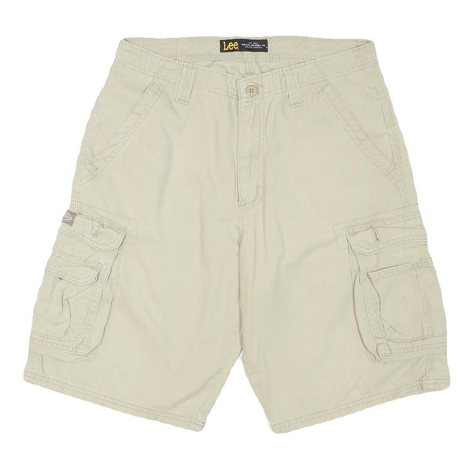 LEE Mens Shorts Beige Cargo Cotton Blend M W32 Utility Pocket Style Refurbished - N/A refurbished available on Cerqular