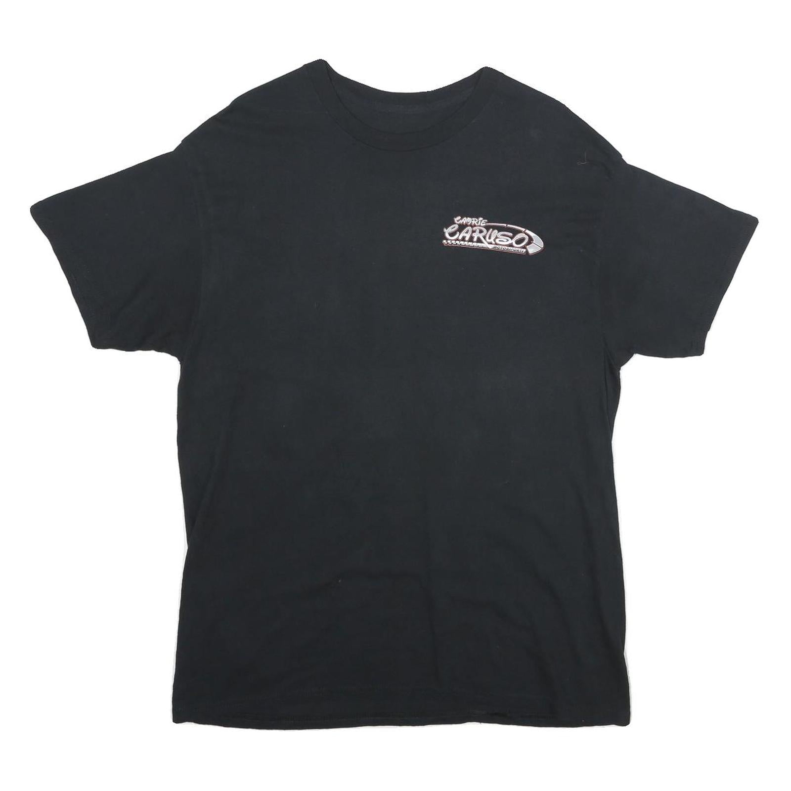 Mens Black Carrie Caruso Graphic T-Shirt M Short Sleeve Crew Neck Motor Racing Refurbished - N/A refurbished available on Cerqular
