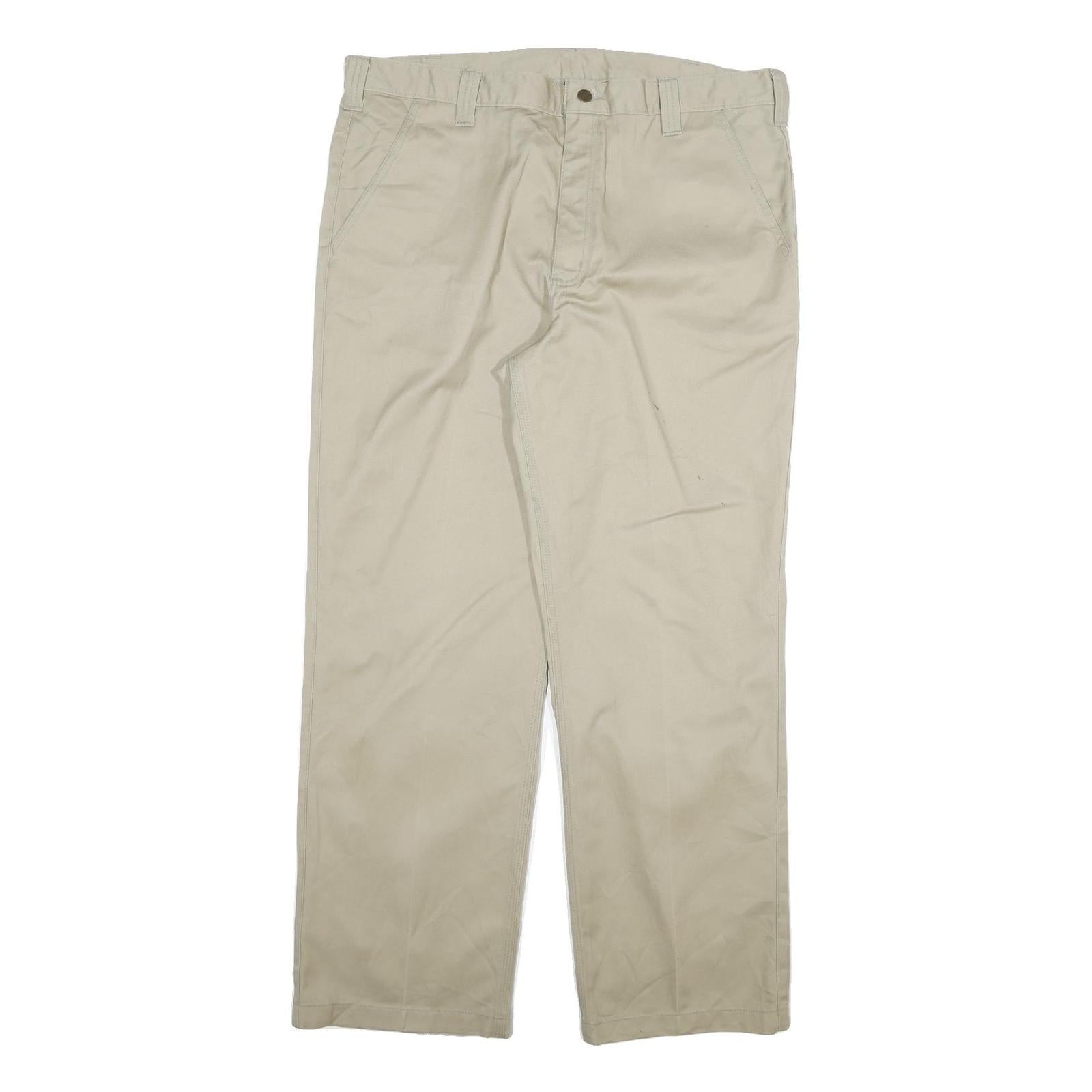 CARHARTT Mens Cotton Blend Beige Relaxed Straight Trousers W40 L32 Workwear Refurbished - N/A refurbished available on Cerqular
