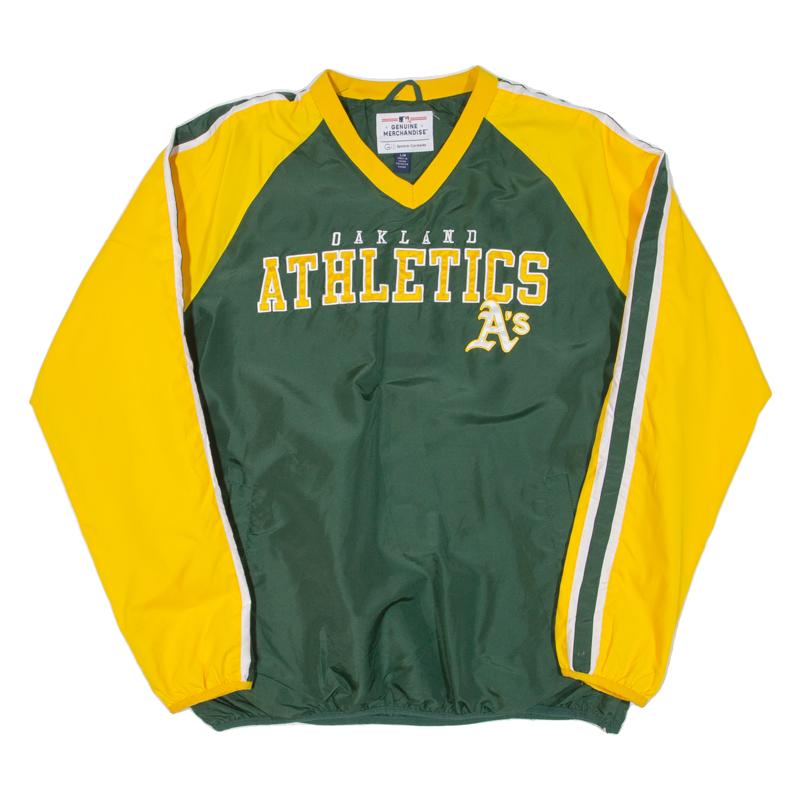 MLB Oakland Athletics Mens Sweatshirt Green V-Neck USA L Refurbished - N/A refurbished available on Cerqular