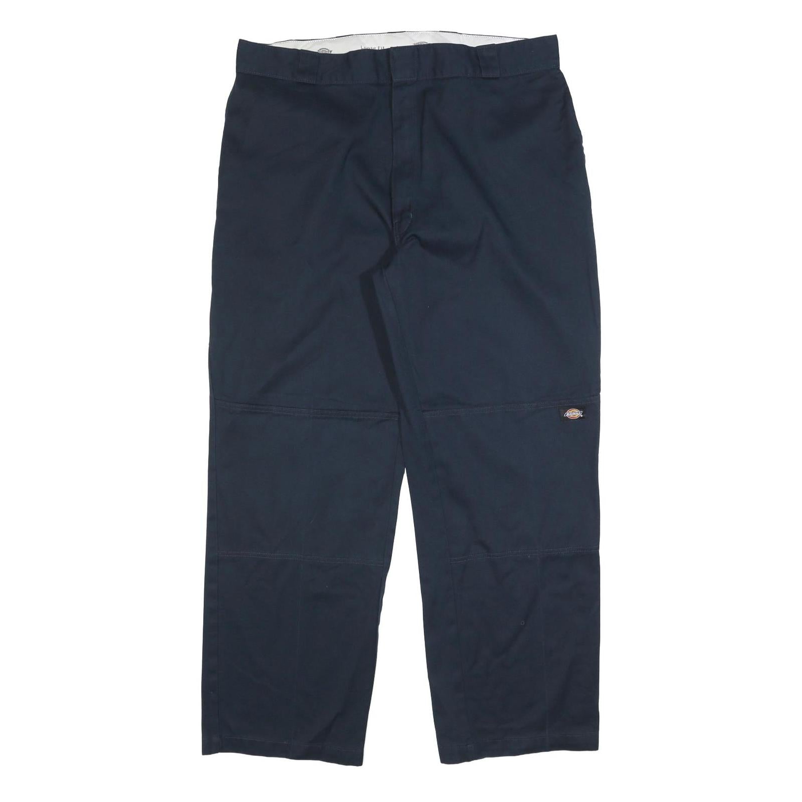 DICKIES Mens Cotton Blend Navy Loose Straight Trousers W40 L32 Workwear Zip Refurbished - N/A refurbished available on Cerqular