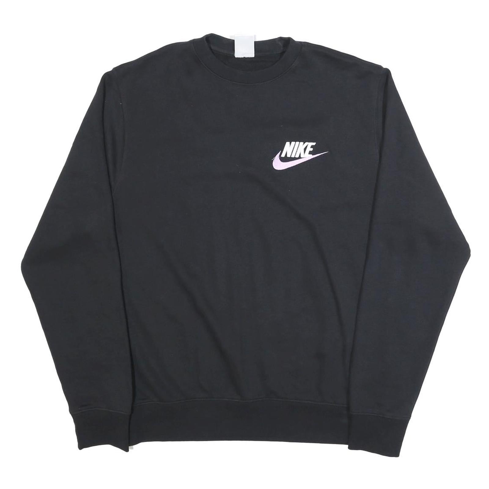 NIKE Mens Black Crew Neck M Sweatshirt Cotton Blend Pullover Casual Refurbished - N/A refurbished available on Cerqular