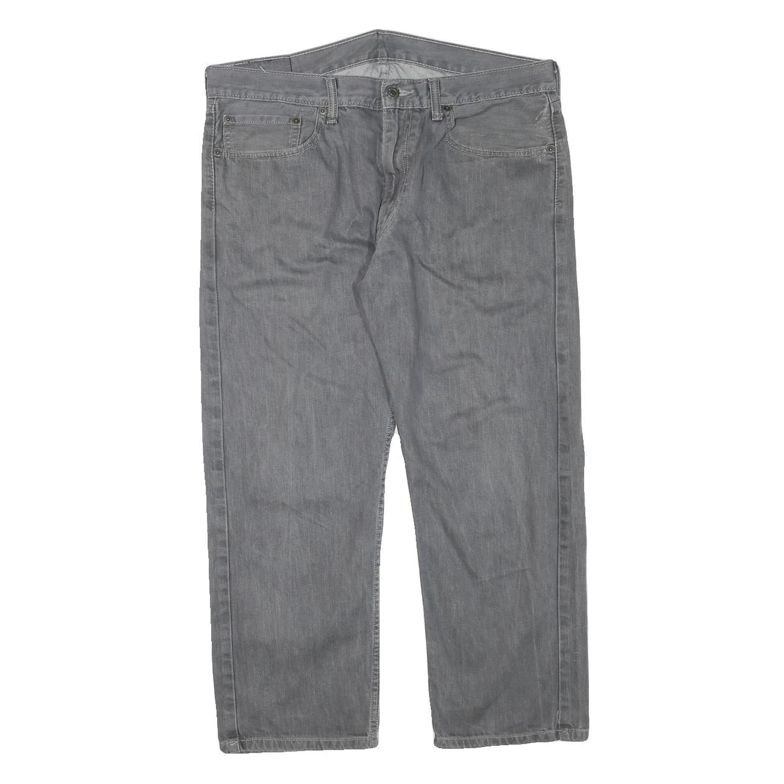 LEVI'S Mens Jeans Grey Regular Straight Denim W36 L25 Cotton Blend Zip Refurbished - N/A refurbished available on Cerqular