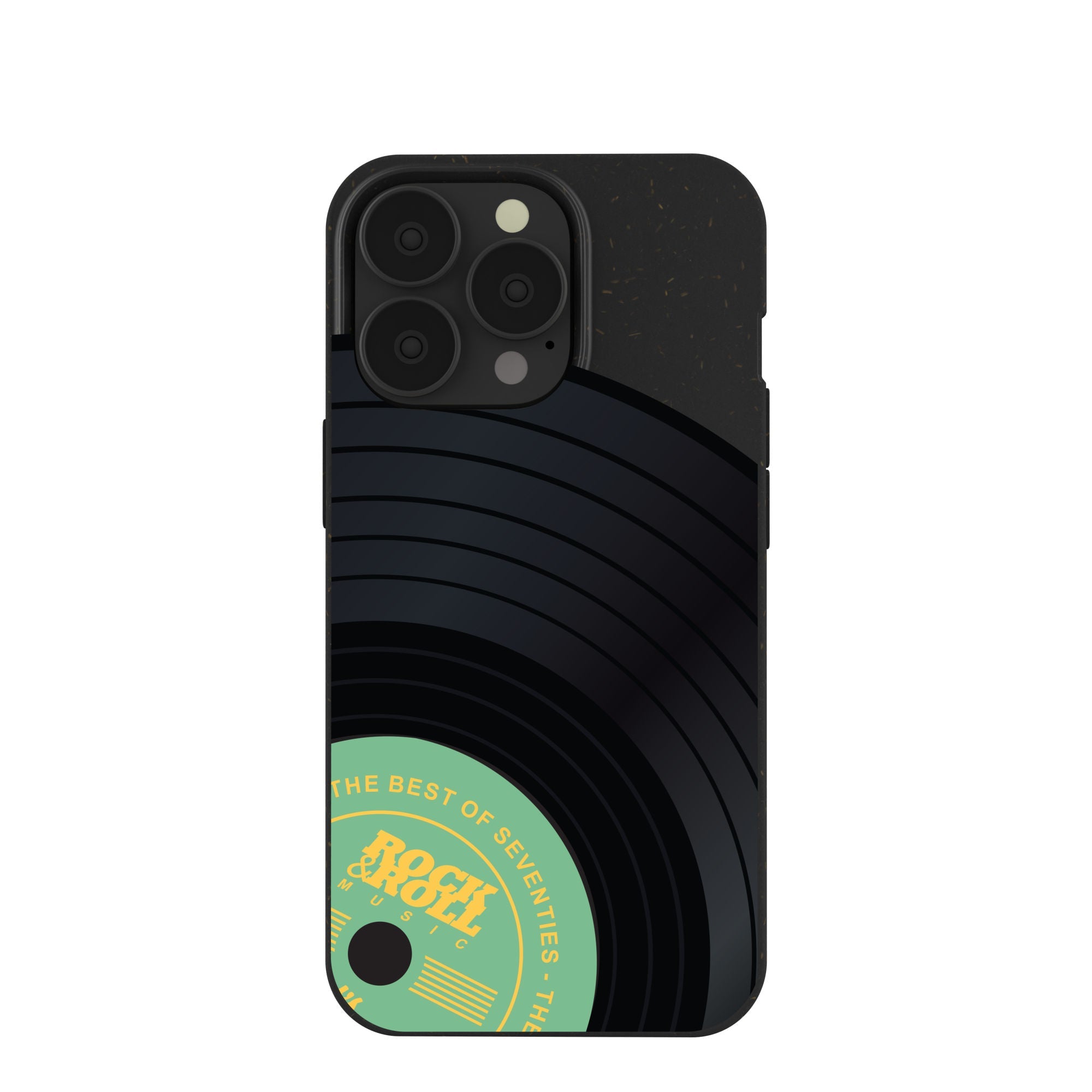 Black Vinyl Vibes iPhone 13 Pro Case Refurbished - Pela Case refurbished available on Cerqular