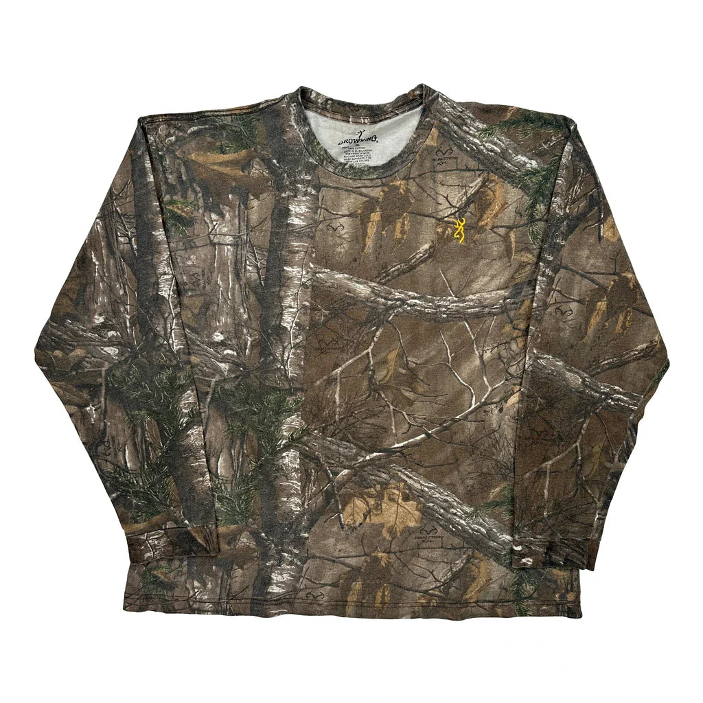 Unbranded Camo Long Sleeve T-Shirt - 2XL Camo Cotton Refurbished - Thrifted (note: this is a term often used to describe second- refurbished available on Cerqular
