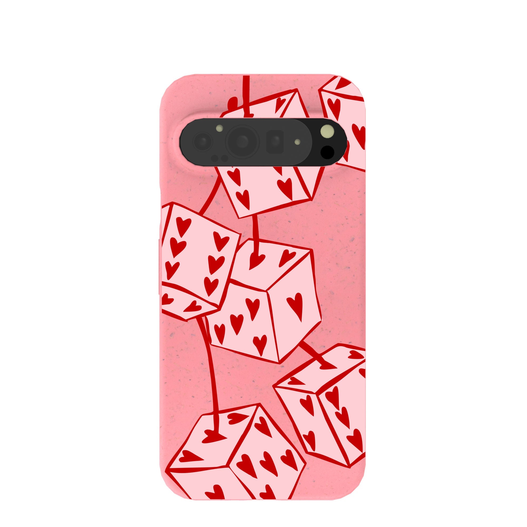 Bubblegum Pink Dicey Cherries Google Pixel 9 Pro XL Case Refurbished - Pela Case refurbished available on Cerqular