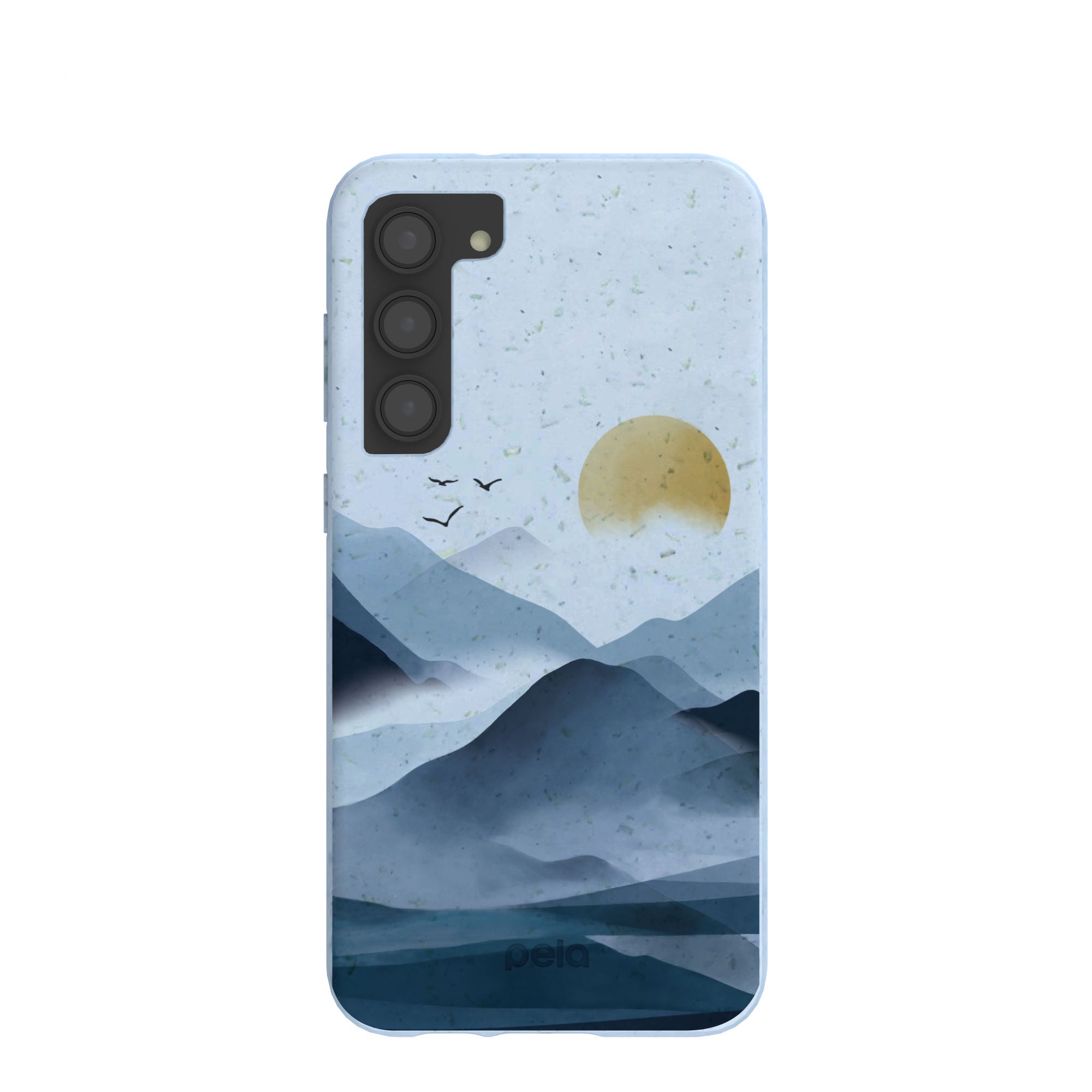 Powder Blue Misty Mountains Samsung Galaxy S23+(Plus) Case Refurbished - Pela Case refurbished available on Cerqular