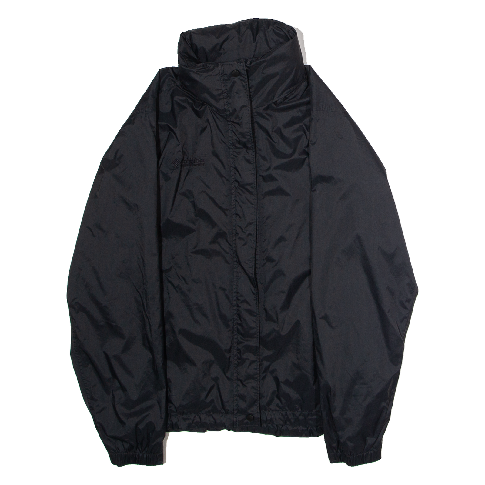 COLUMBIA Womens Rain Jacket Black Nylon Hooded S Refurbished - N/A refurbished available on Cerqular