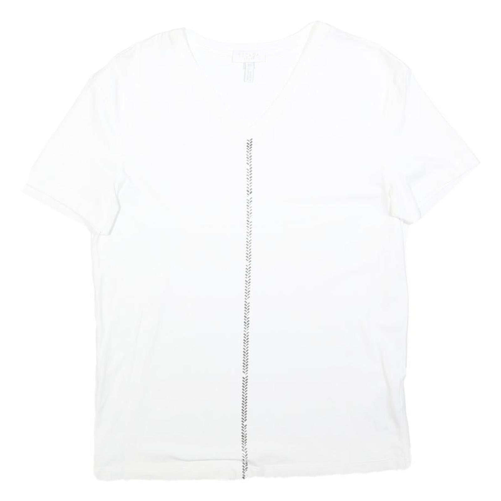 ESCADA SPORT Womens White V-Neck Short Sleeve T-Shirt XS Cotton Blend Refurbished - N/A refurbished available on Cerqular