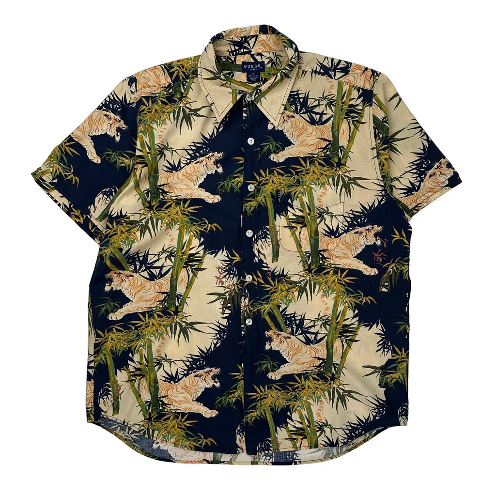 Buy Guess Hawaiian Shirt - XL Multicoloured Cotton Blend Refurbished - $29.47 Guess Hawaiian Shirt - XL Multicoloured Cotton Blend Refurbished - Thrifted (note: this is a term often used to describe second- refurbished available on Cerqular