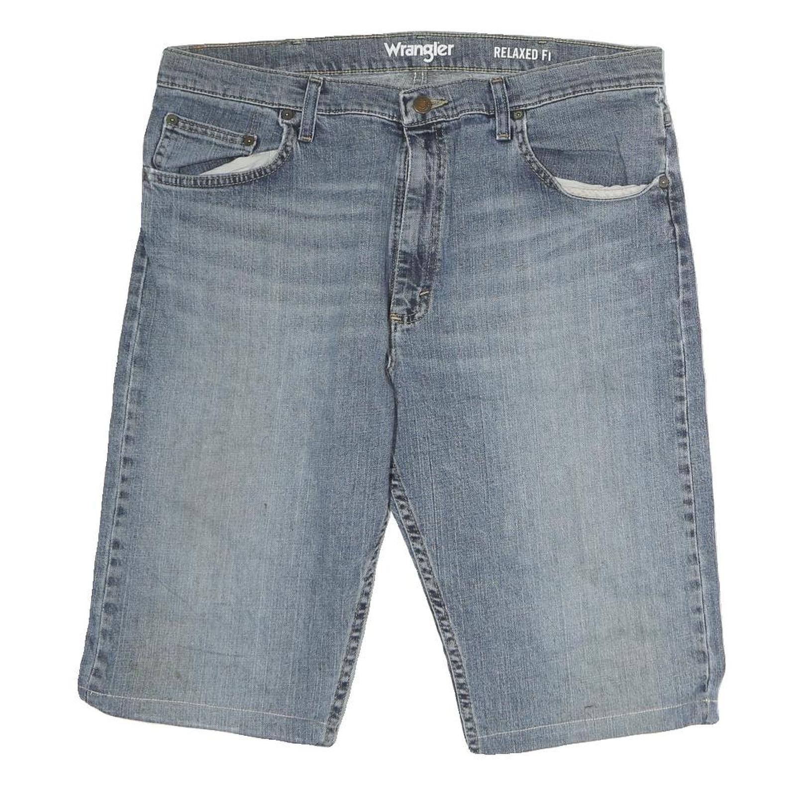 WRANGLER Mens Denim Blue Relaxed Fit Shorts L W36 Casual Summer Style Refurbished - N/A refurbished available on Cerqular