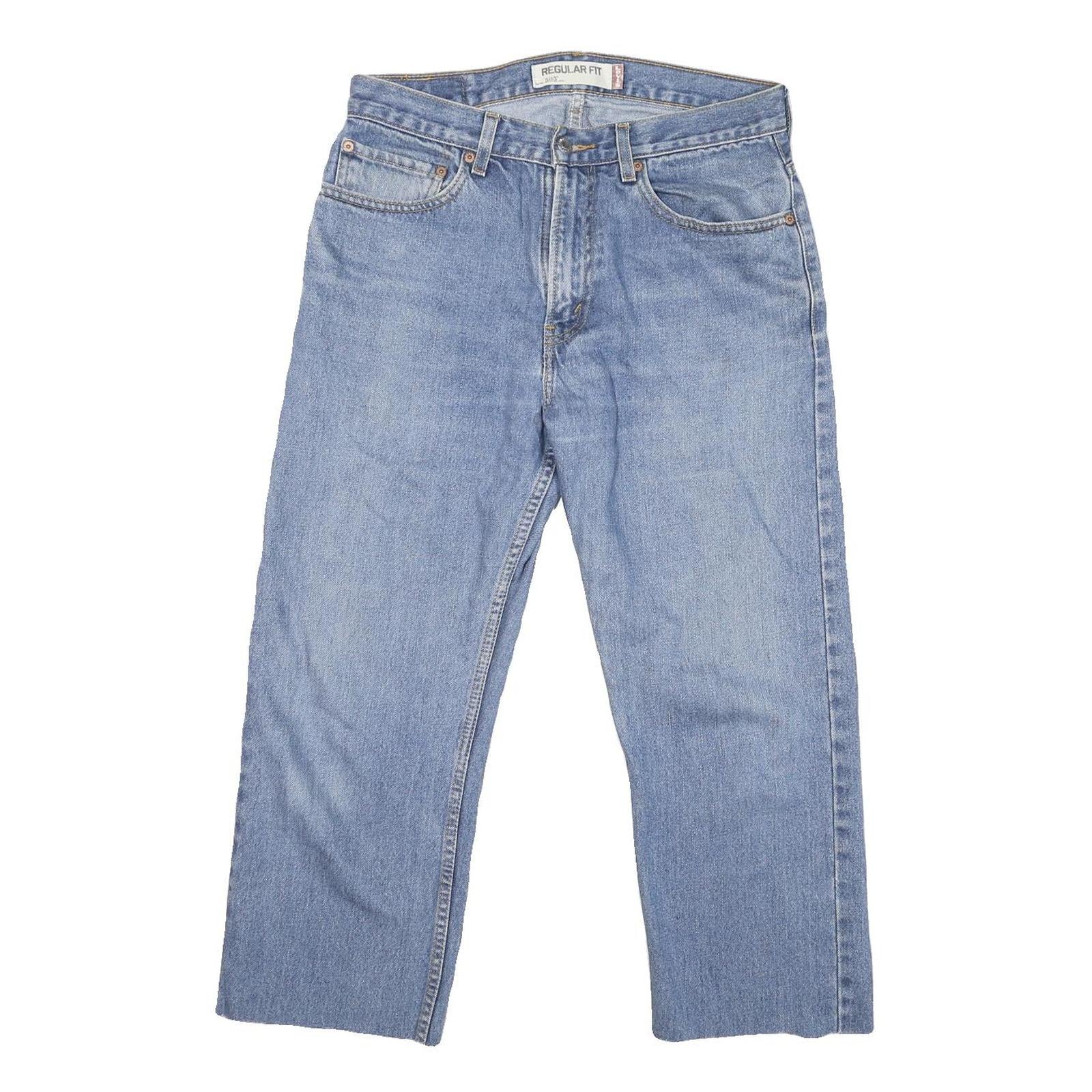 LEVI'S 505 Mens Jeans Blue Regular Straight Denim Medium W32 L24 Classic Fit Refurbished - N/A refurbished available on Cerqular
