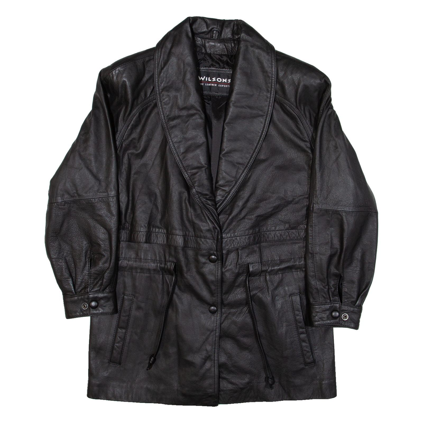 WILSONS Womens Coat Black Leather S Refurbished - N/A refurbished available on Cerqular
