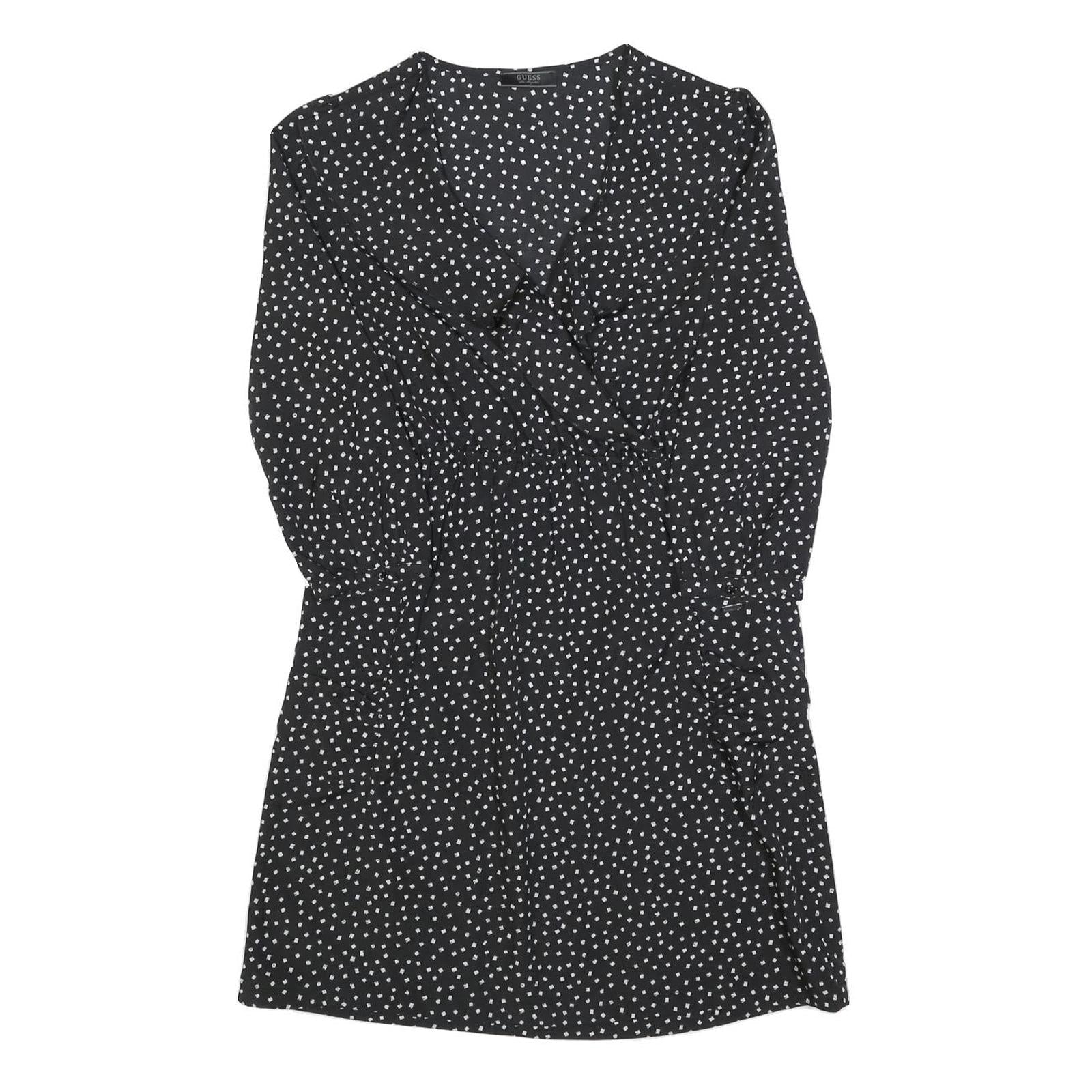 GUESS Womens Black Polyester Day Dress Polka Dot Long Sleeve Mini Size M Refurbished - N/A refurbished available on Cerqular